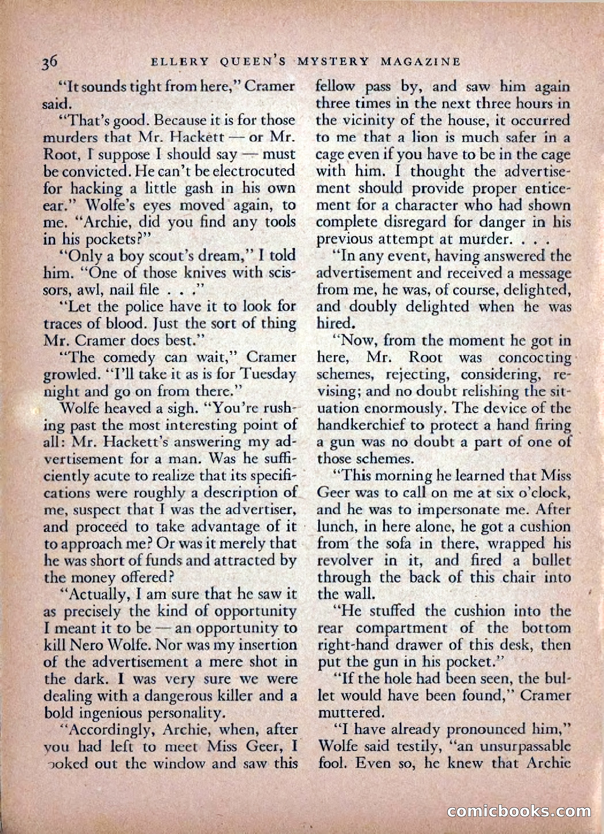 Ellery Queen's Mystery Magazine, February 1948 — page 38 of 148