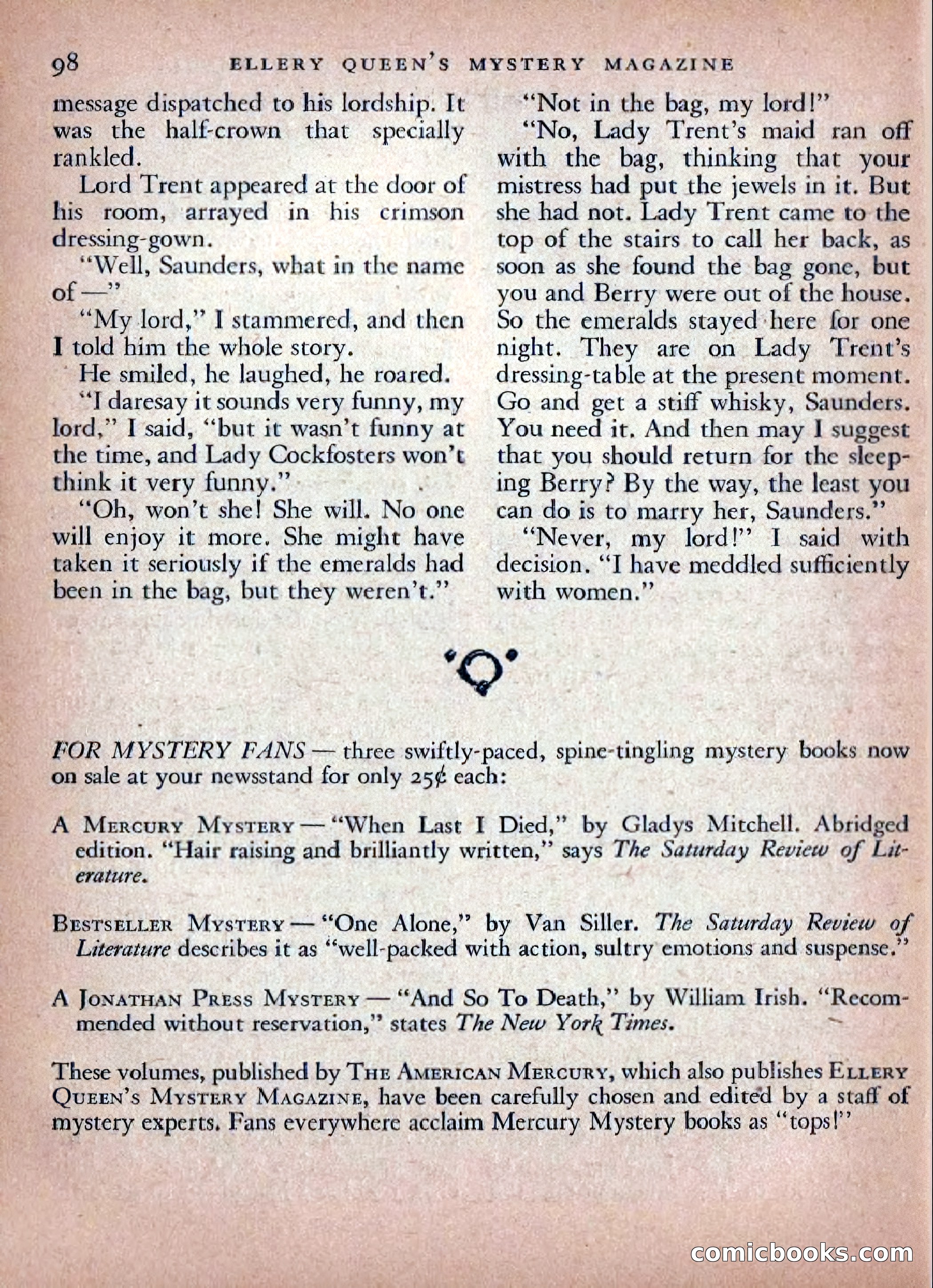 Ellery Queen's Mystery Magazine, February 1948 — page 100 of 148