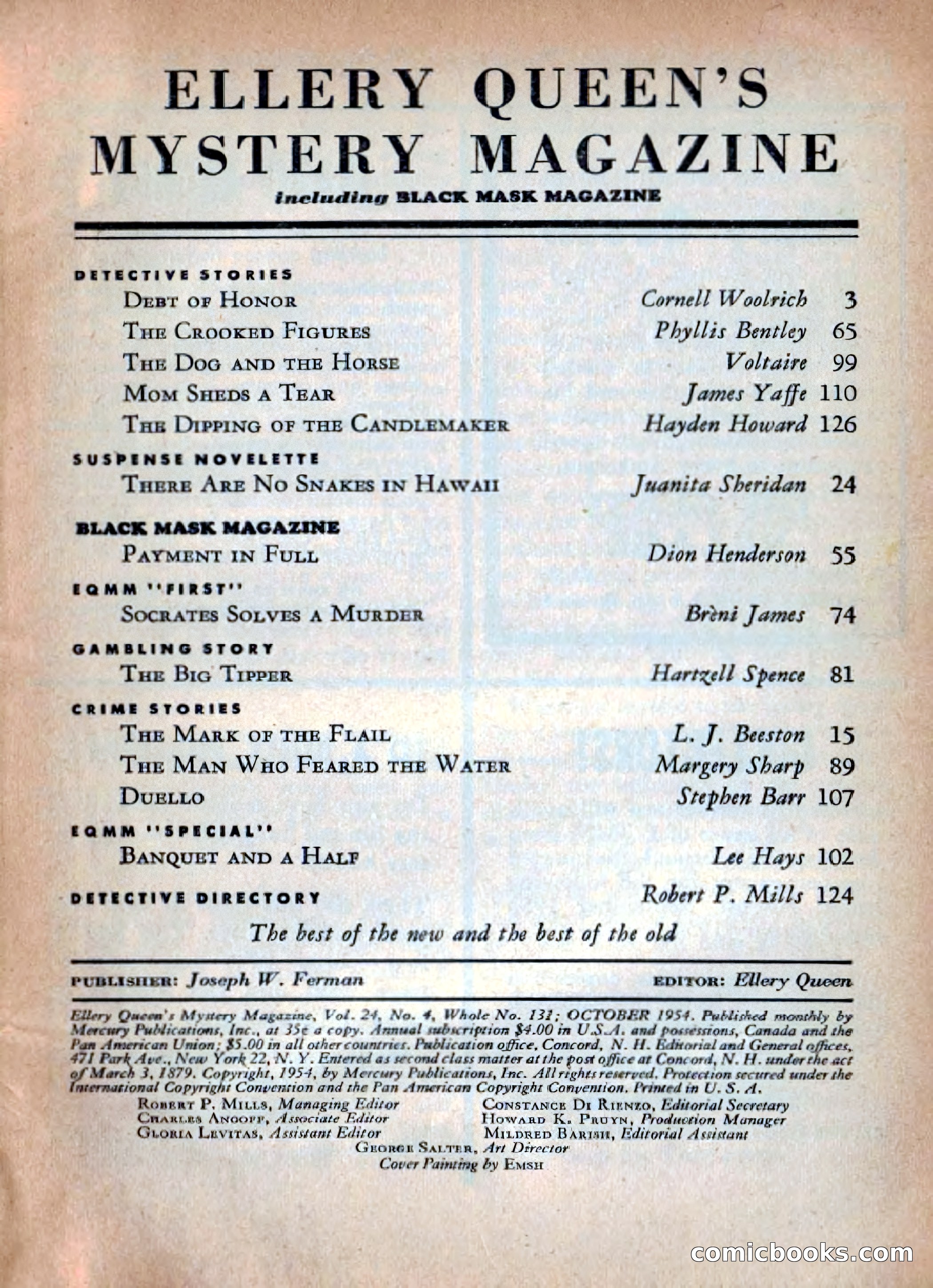 Ellery Queen's Mystery Magazine, October 1954 — page 4 of 149