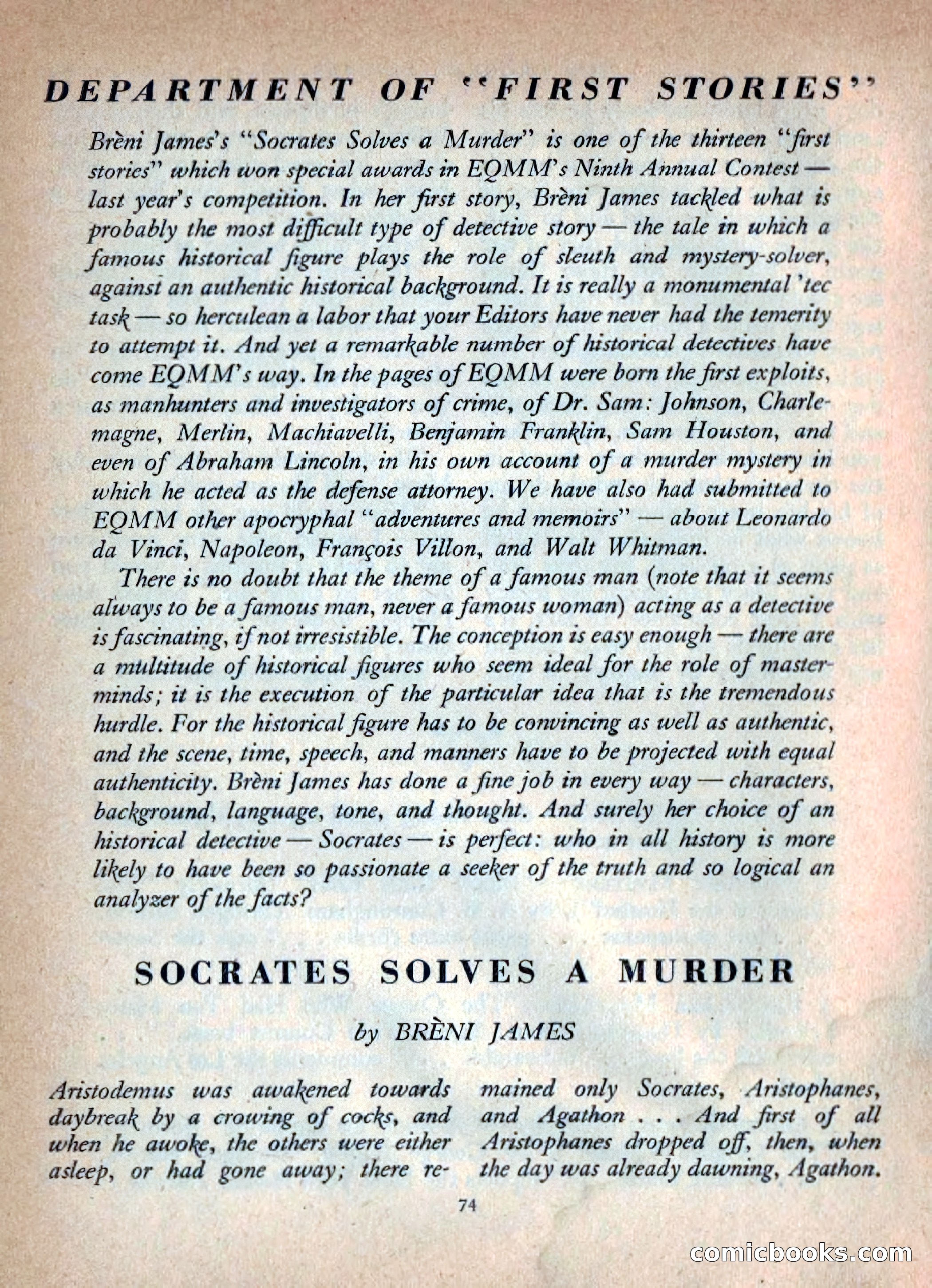Ellery Queen's Mystery Magazine, October 1954 — page 77 of 149