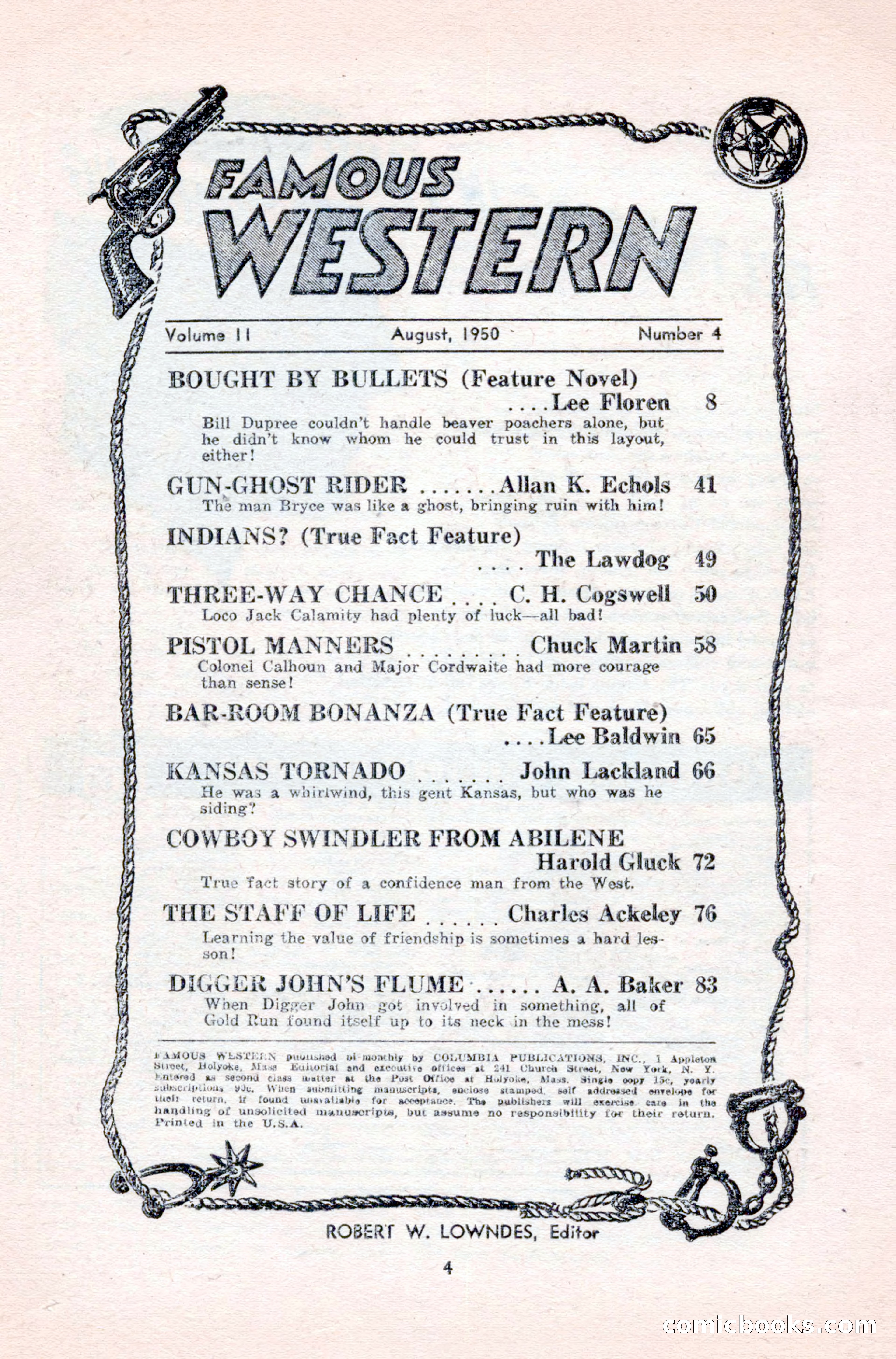 Famous Western, August 1950 — page 4 of 100