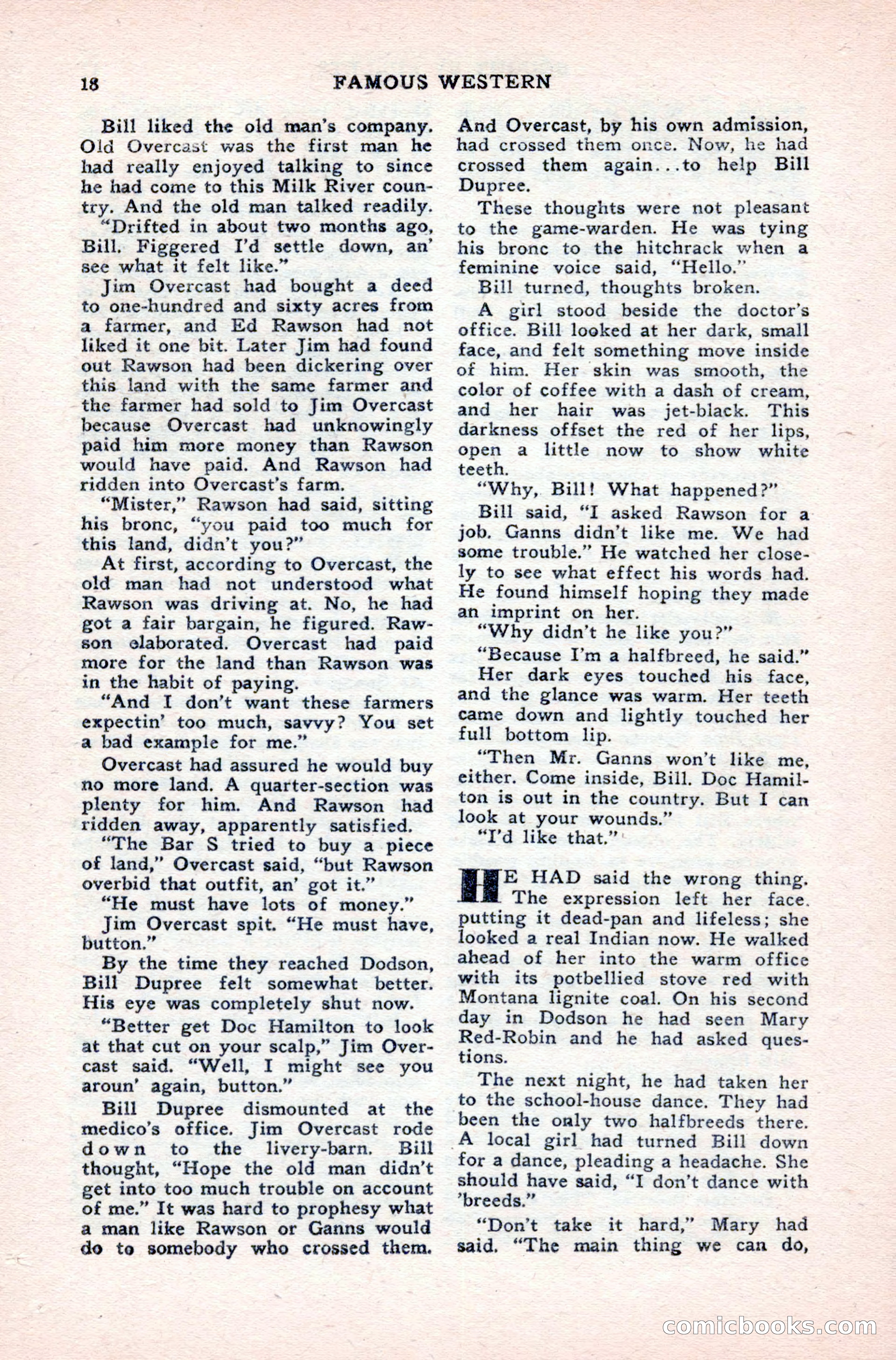 Famous Western, August 1950 — page 18 of 100