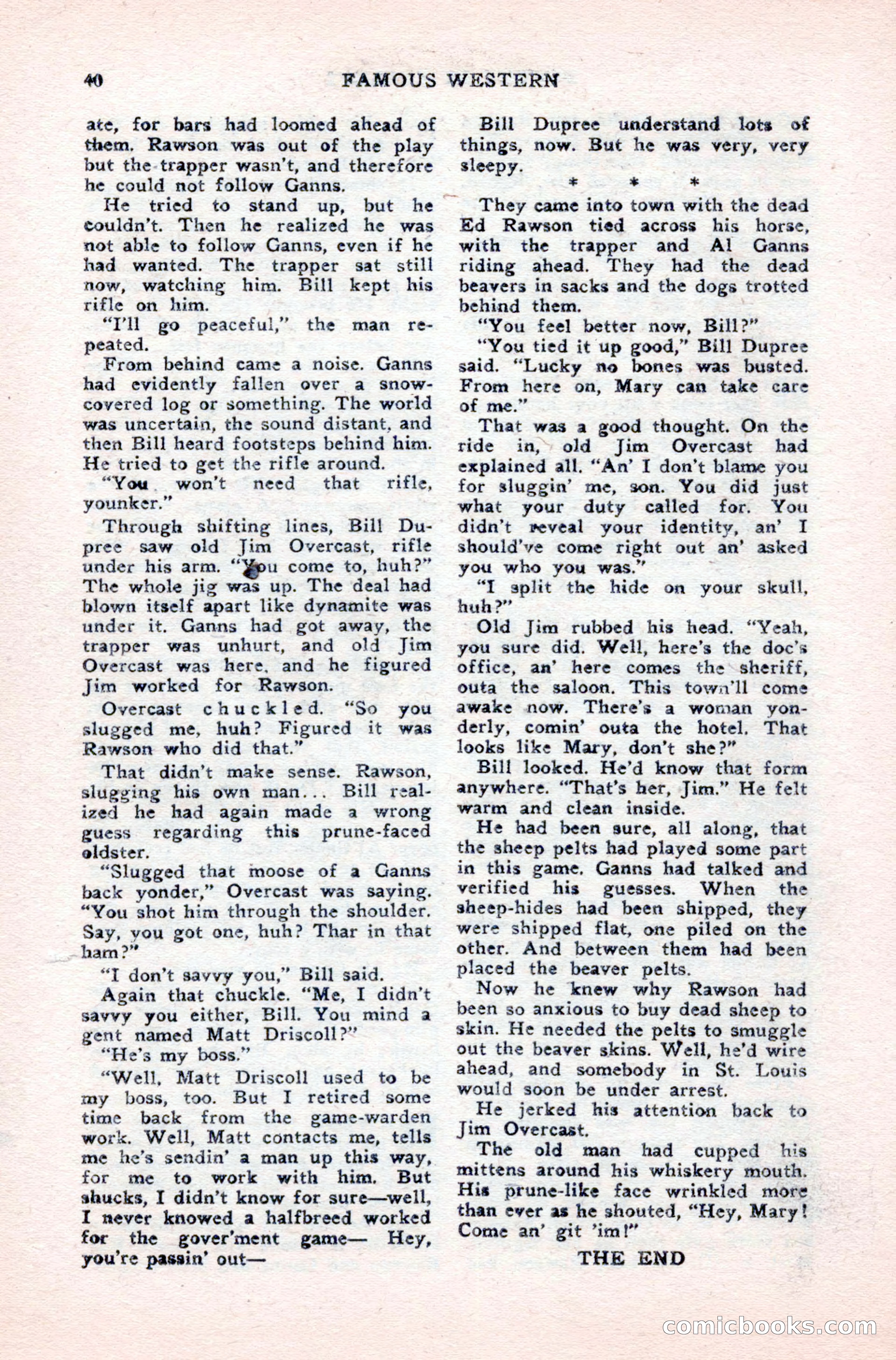 Famous Western, August 1950 — page 40 of 100