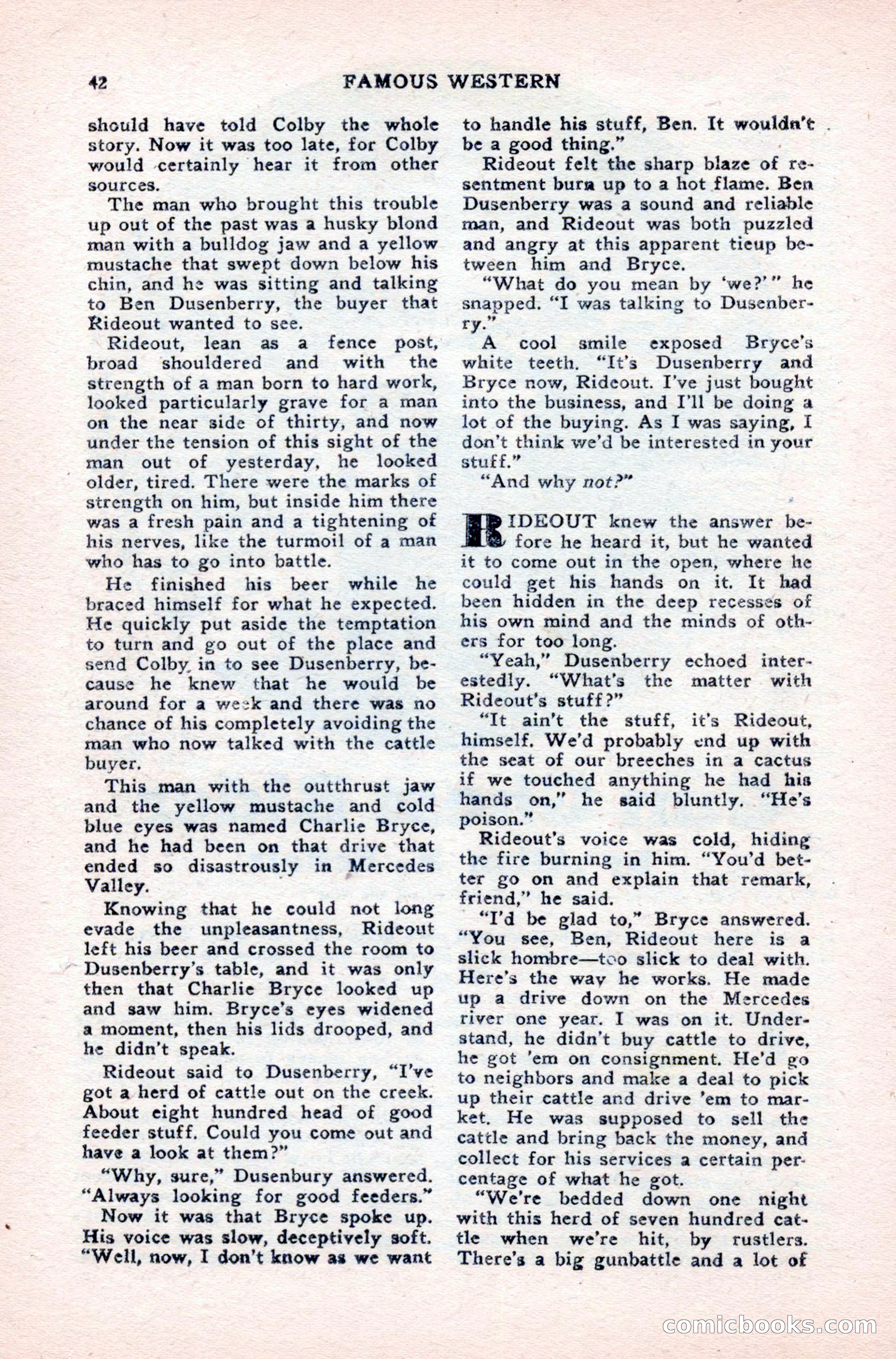 Famous Western, August 1950 — page 42 of 100