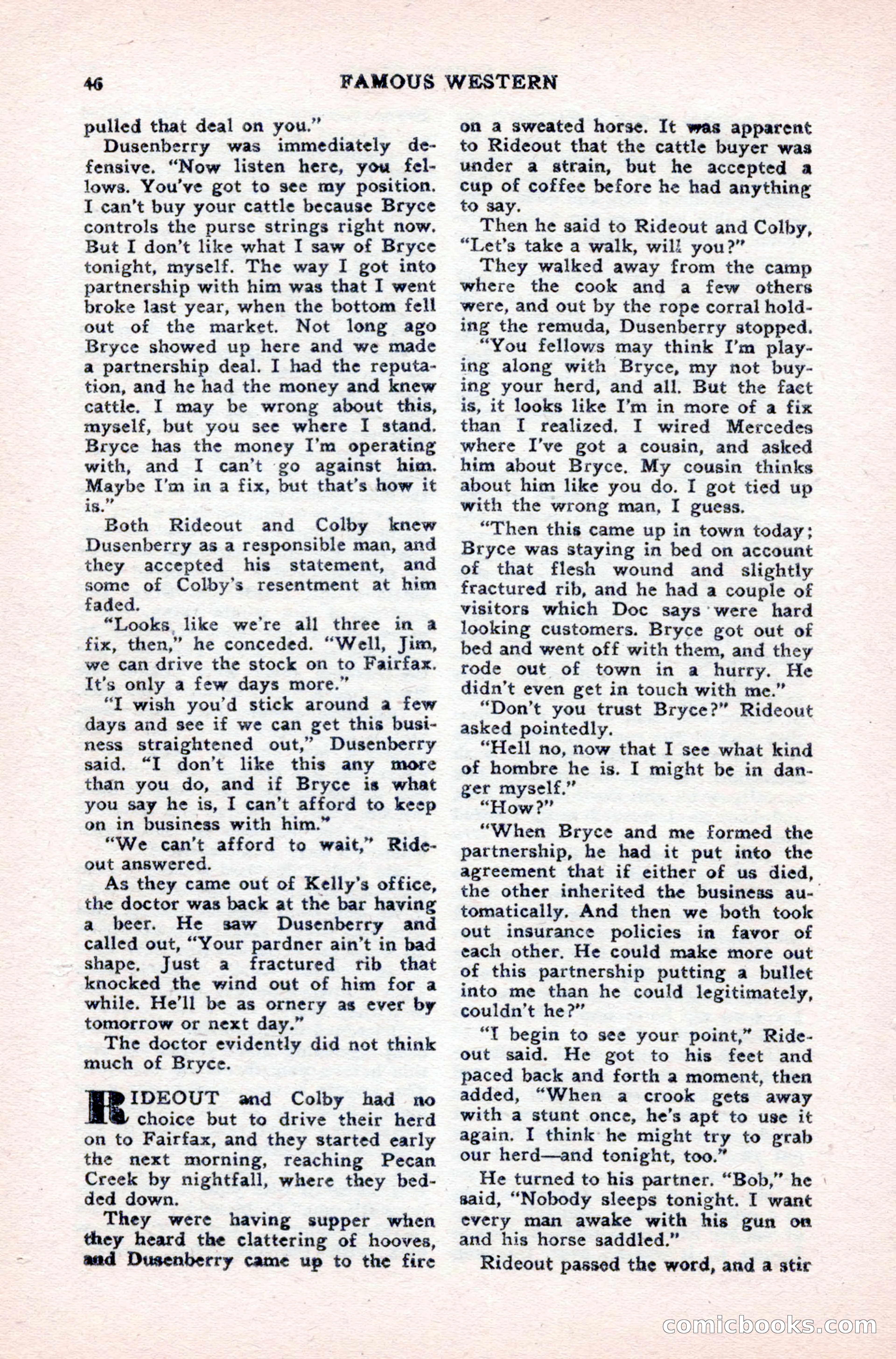 Famous Western, August 1950 — page 46 of 100