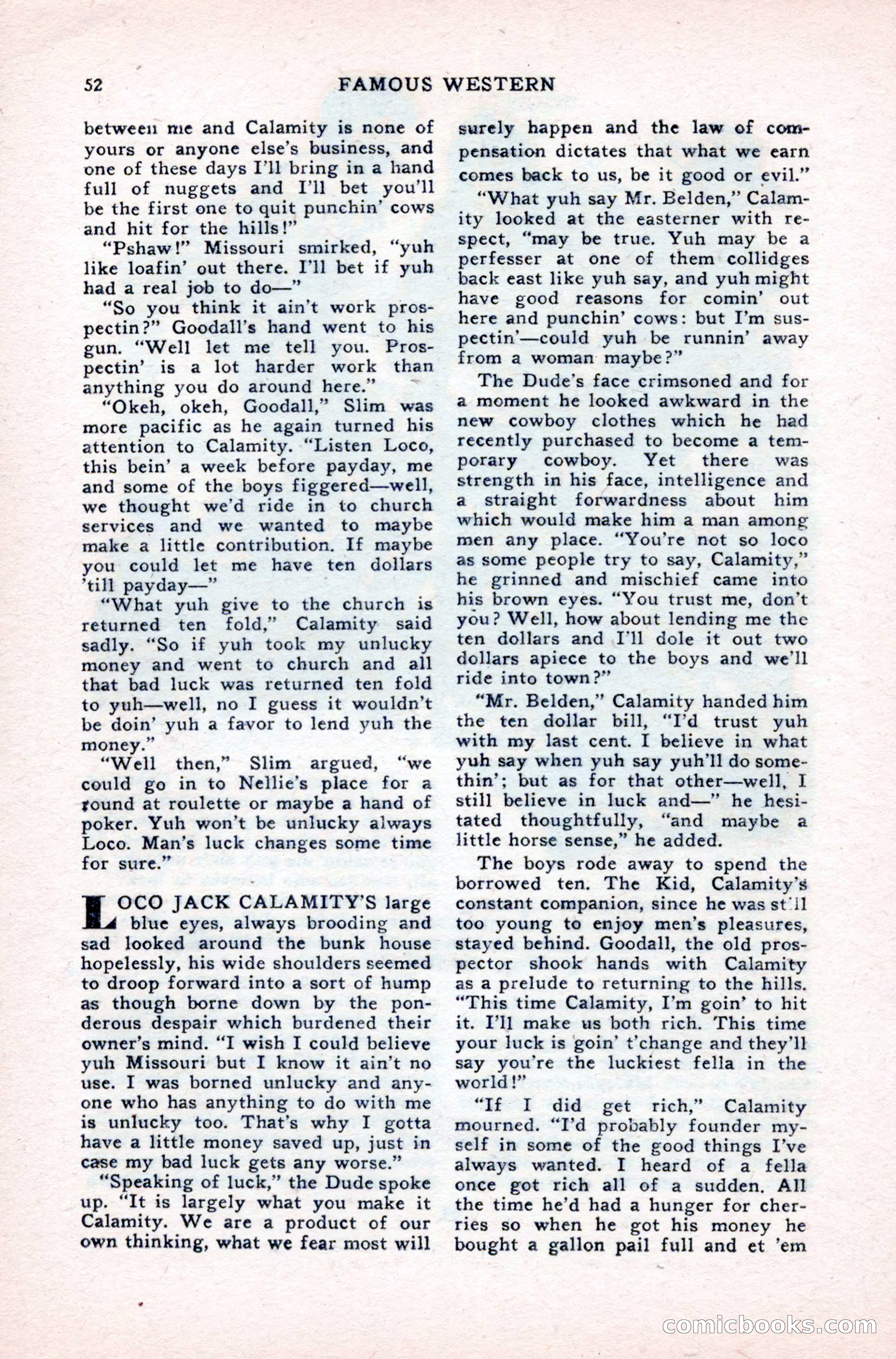 Famous Western, August 1950 — page 52 of 100
