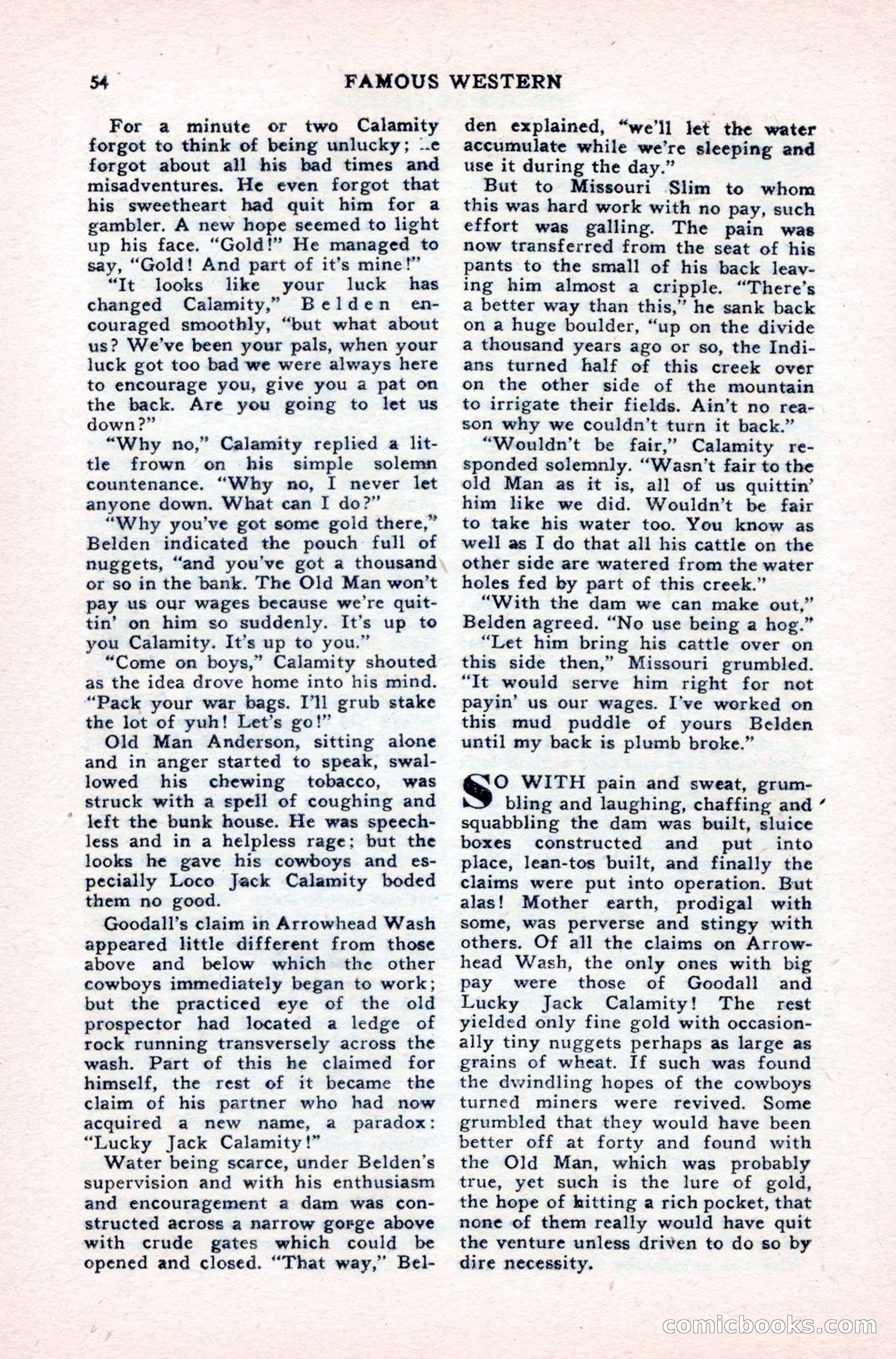 Famous Western, August 1950 — page 54 of 100