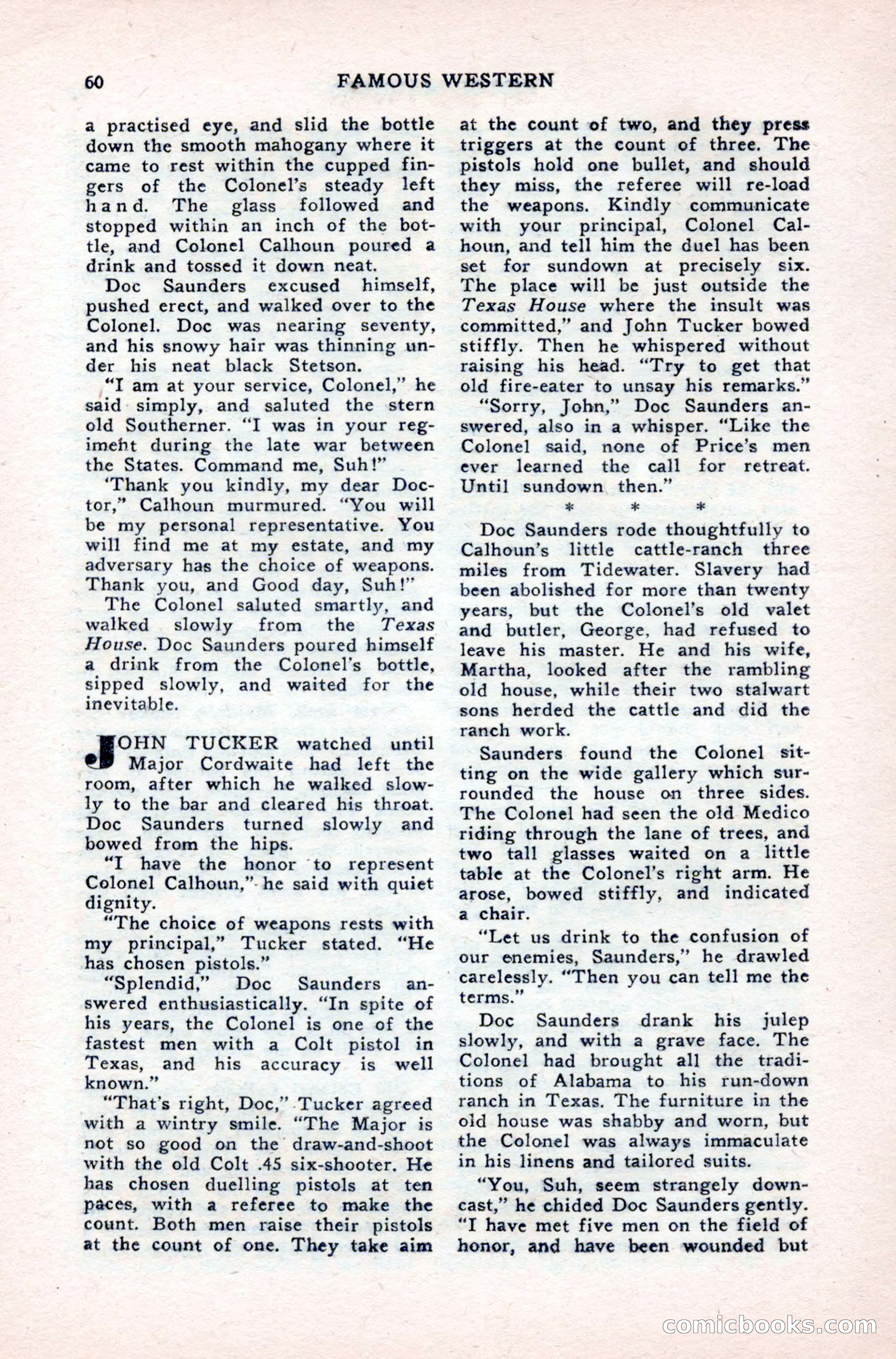 Famous Western, August 1950 — page 60 of 100