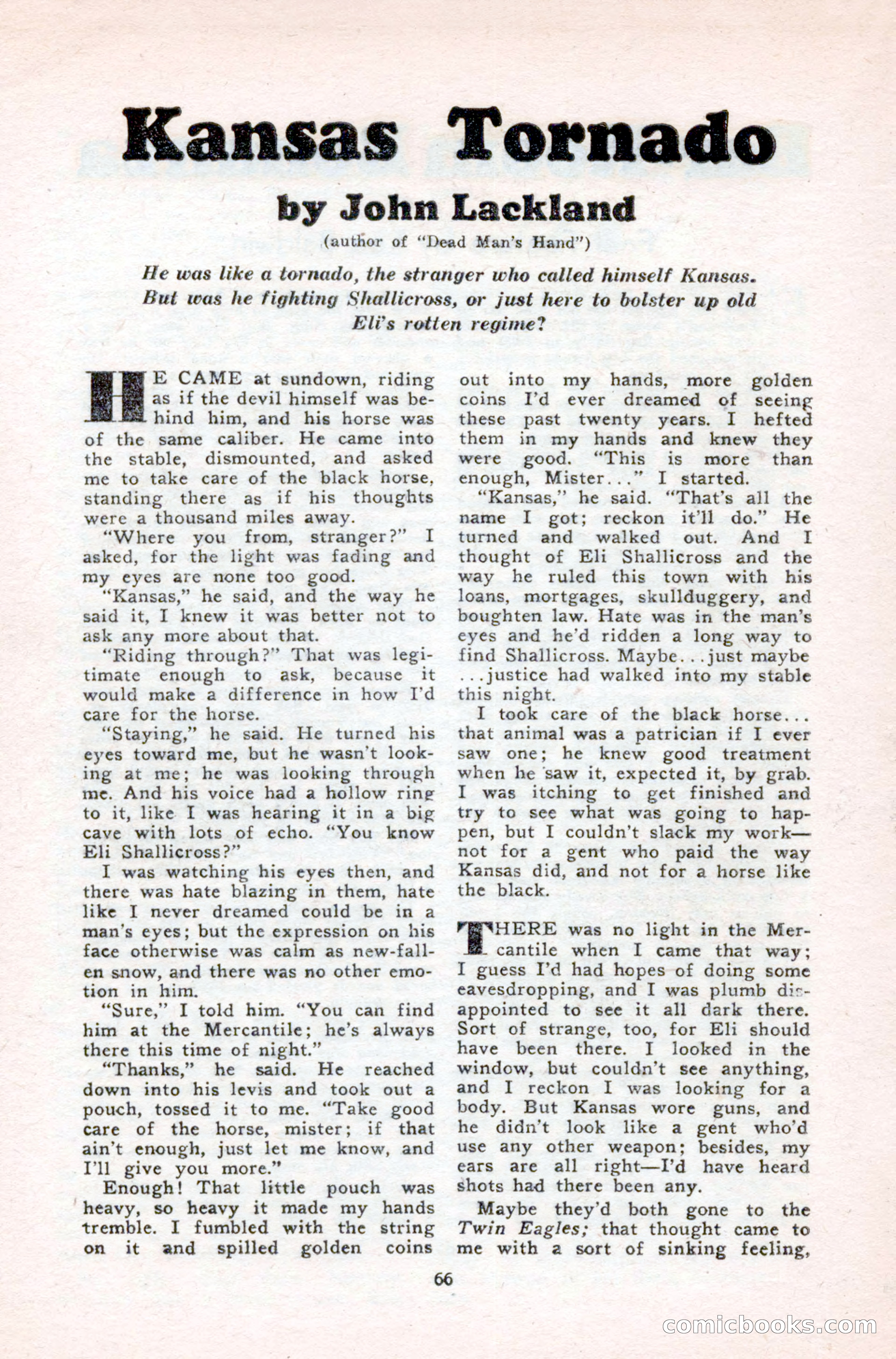 Famous Western, August 1950 — page 66 of 100