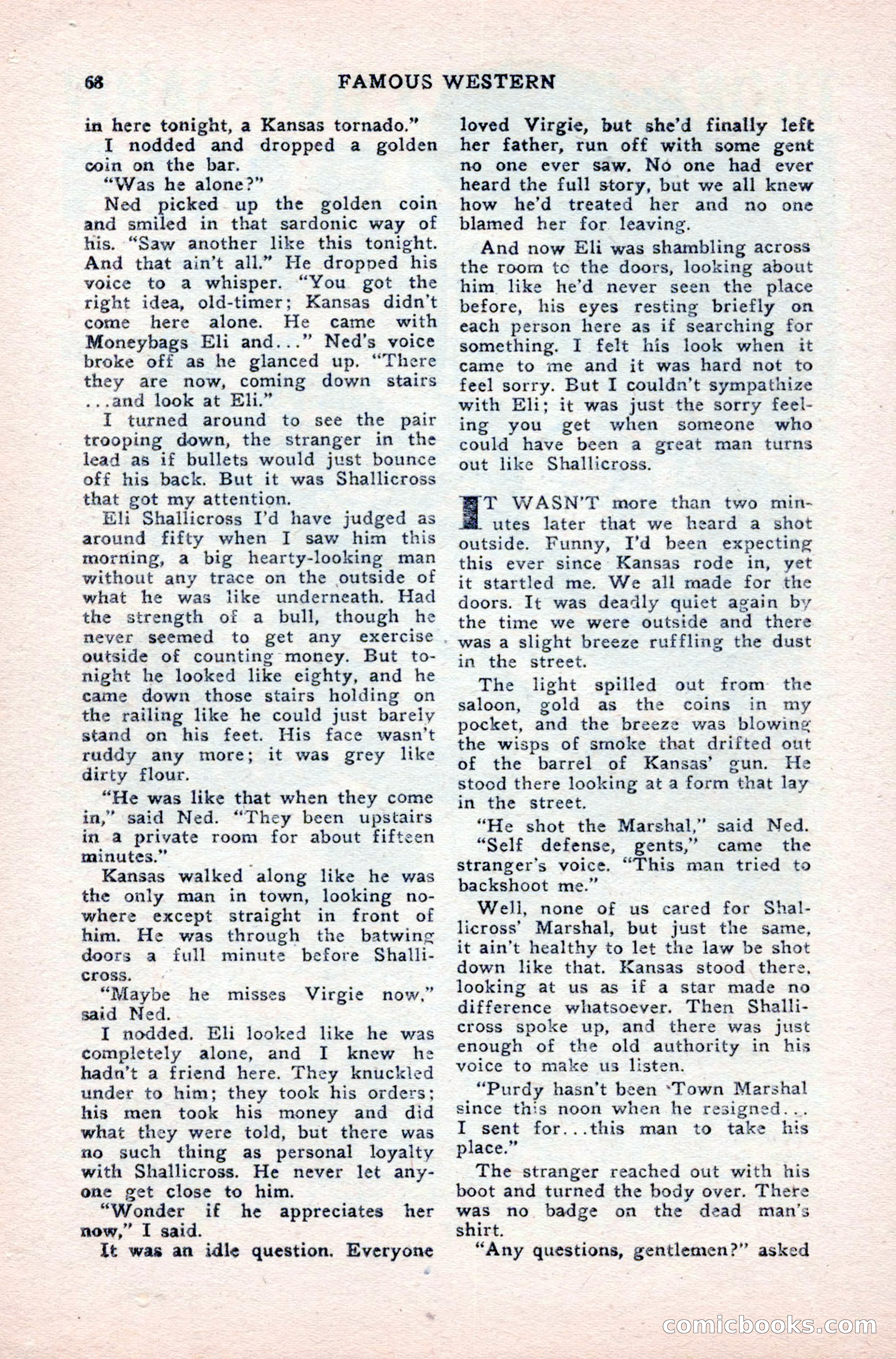 Famous Western, August 1950 — page 68 of 100