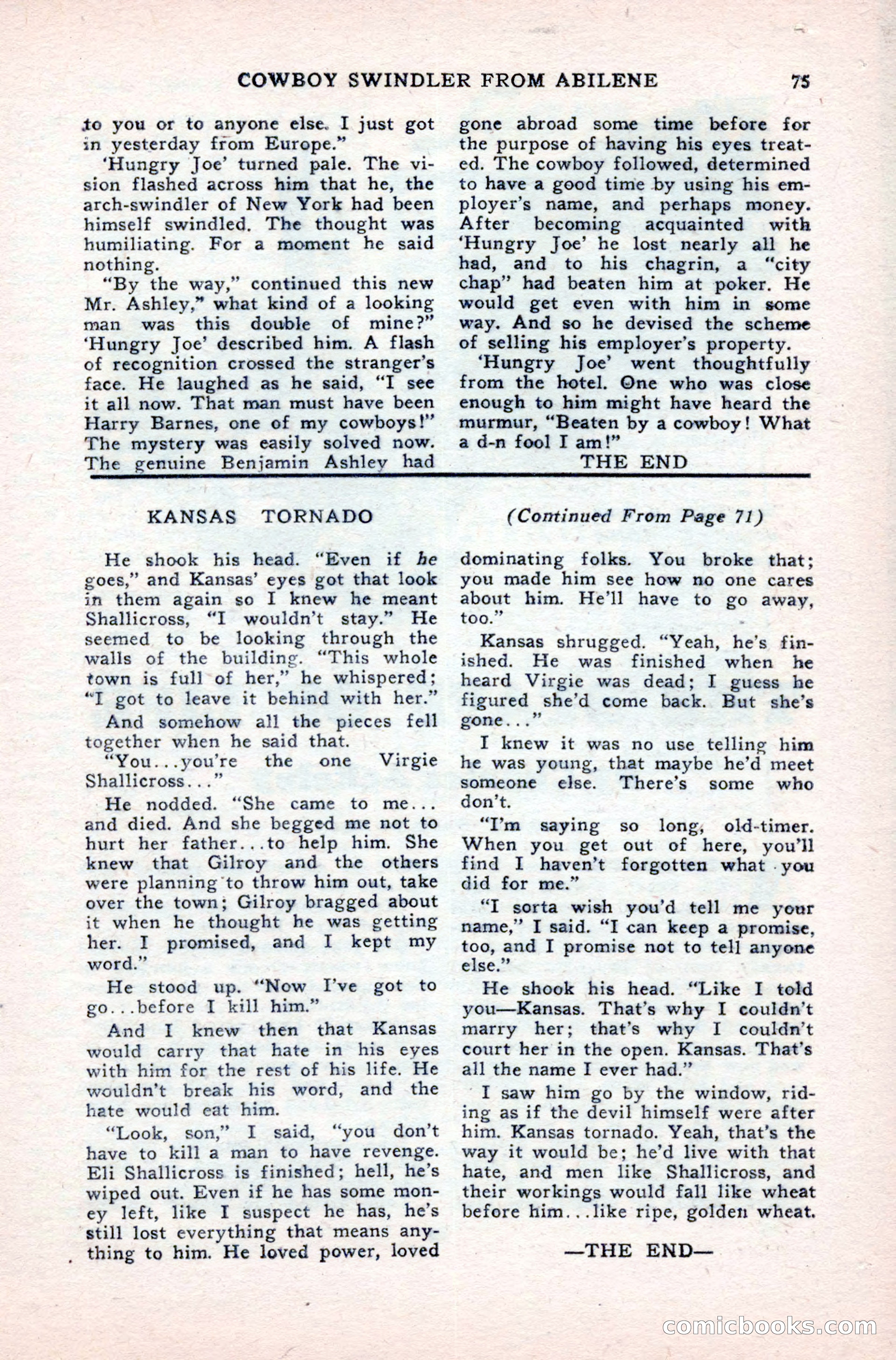 Famous Western, August 1950 — page 75 of 100