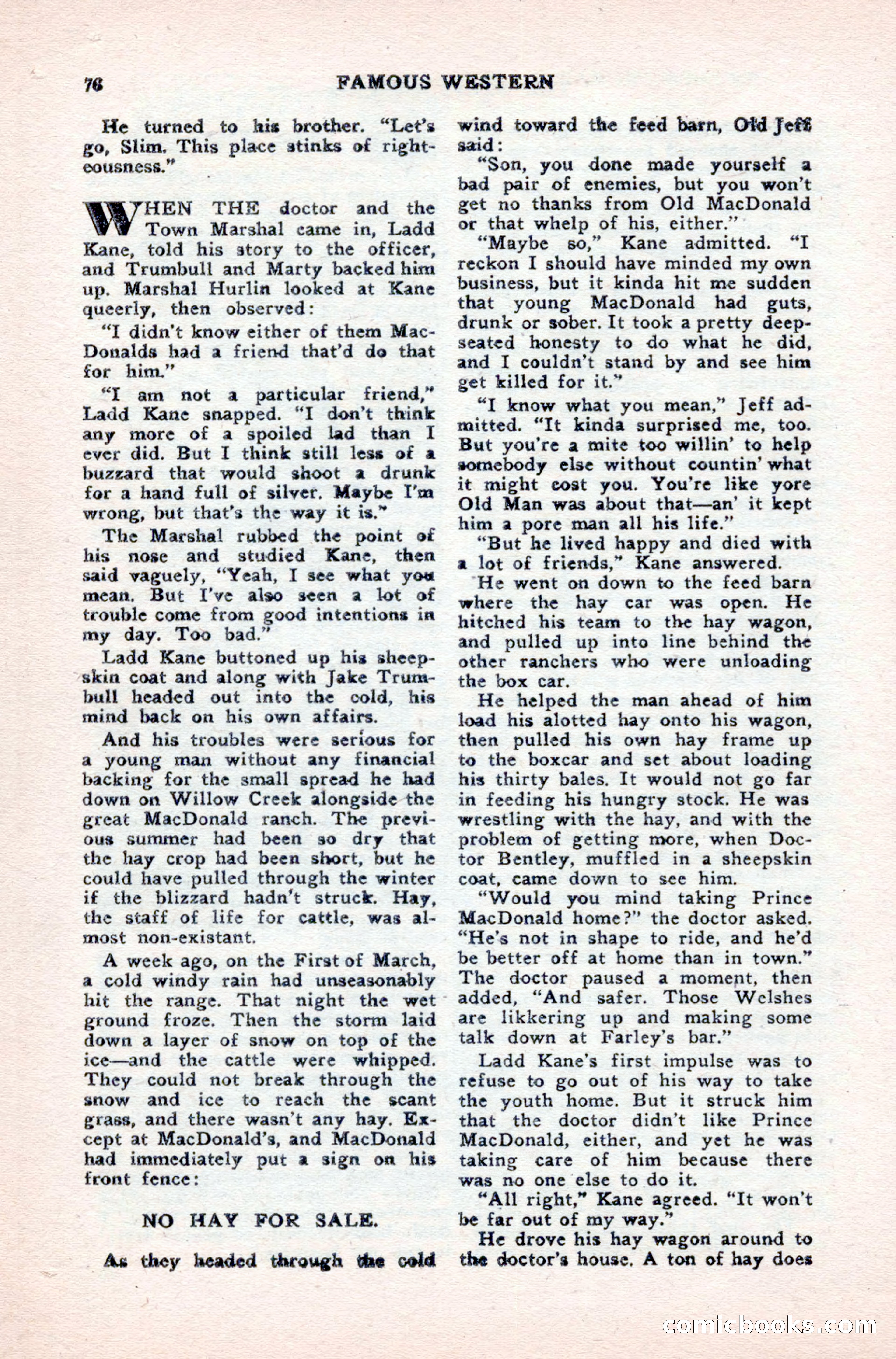 Famous Western, August 1950 — page 78 of 100