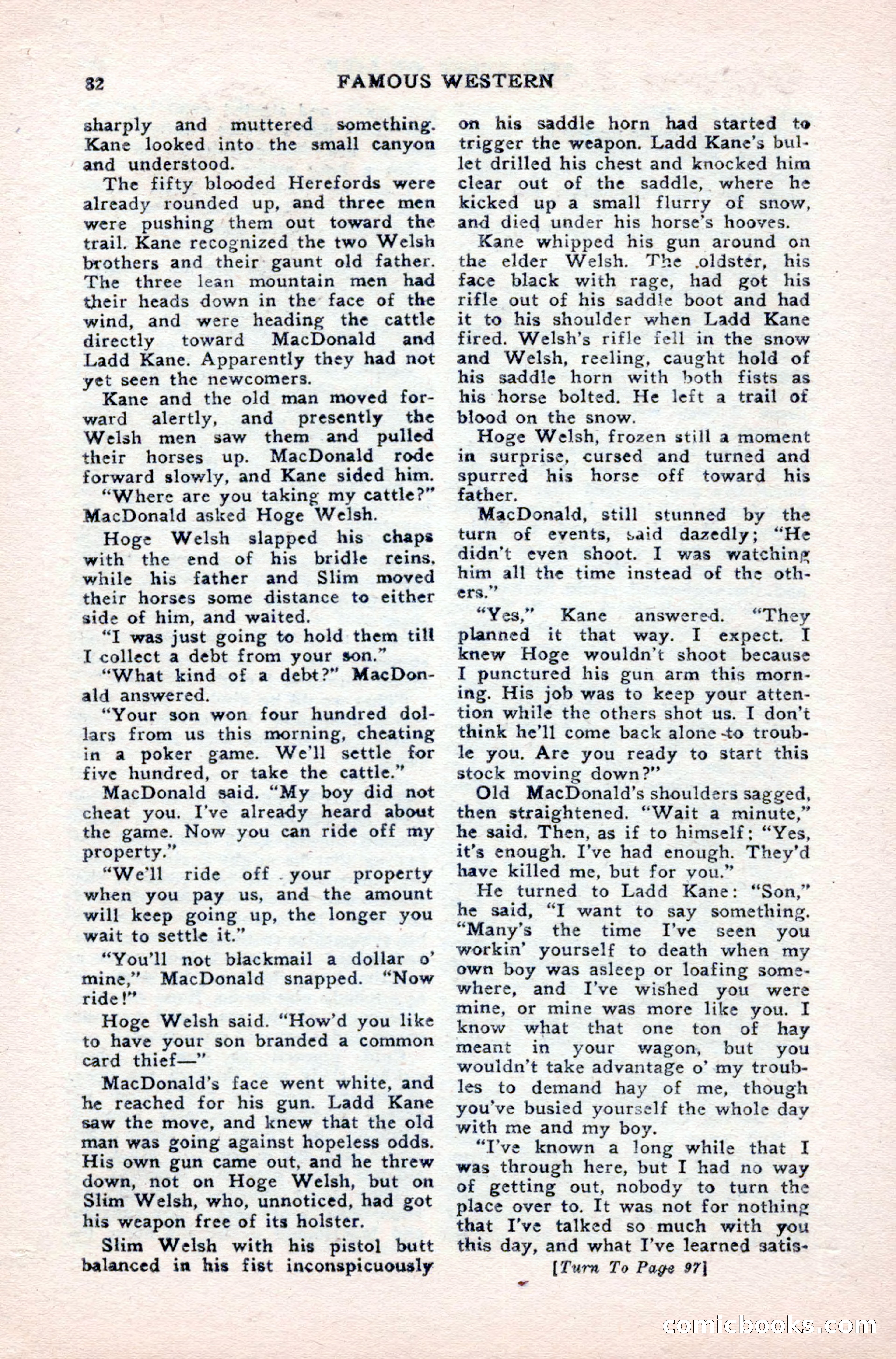 Famous Western, August 1950 — page 82 of 100
