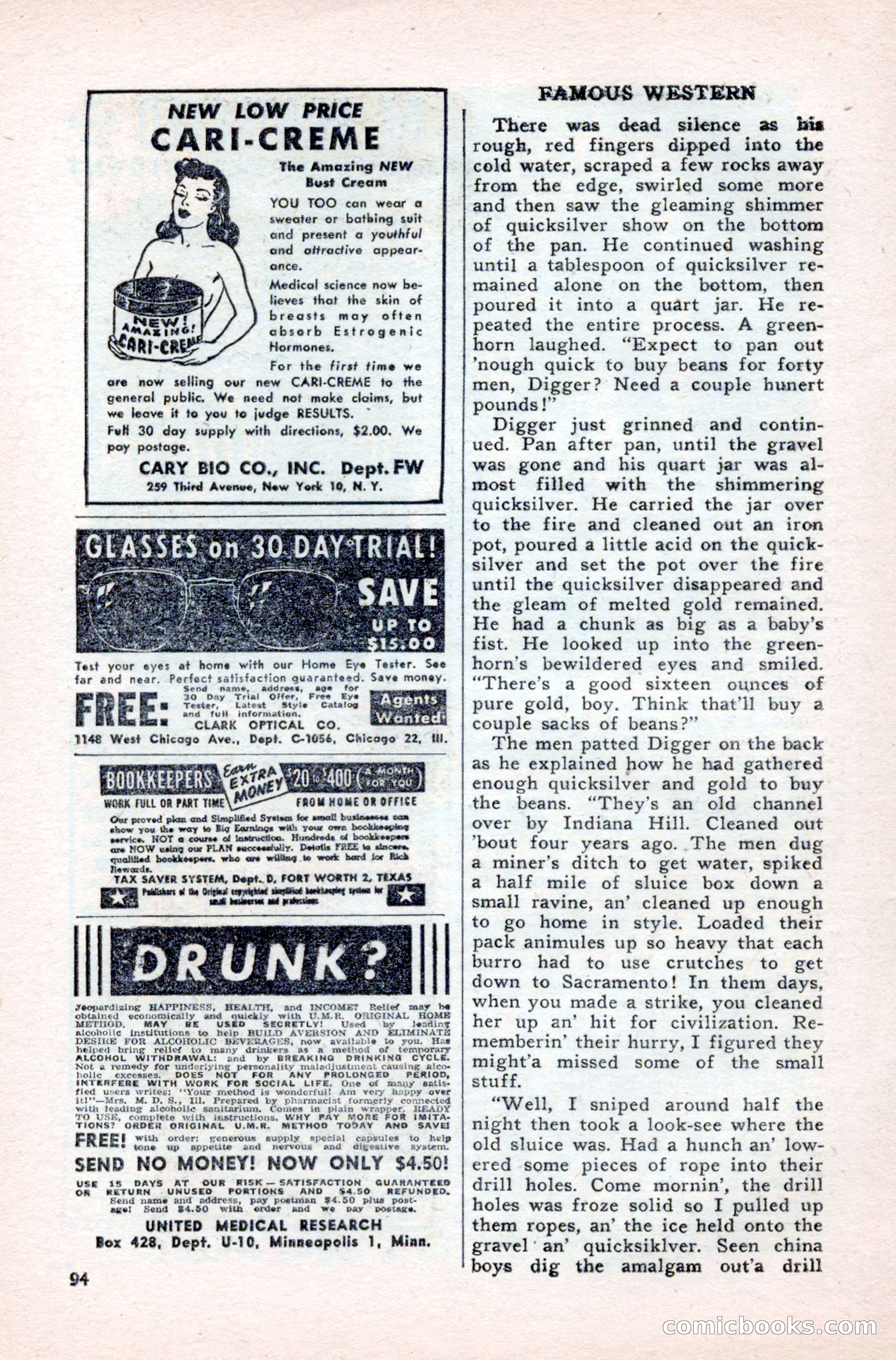 Famous Western, August 1950 — page 94 of 100