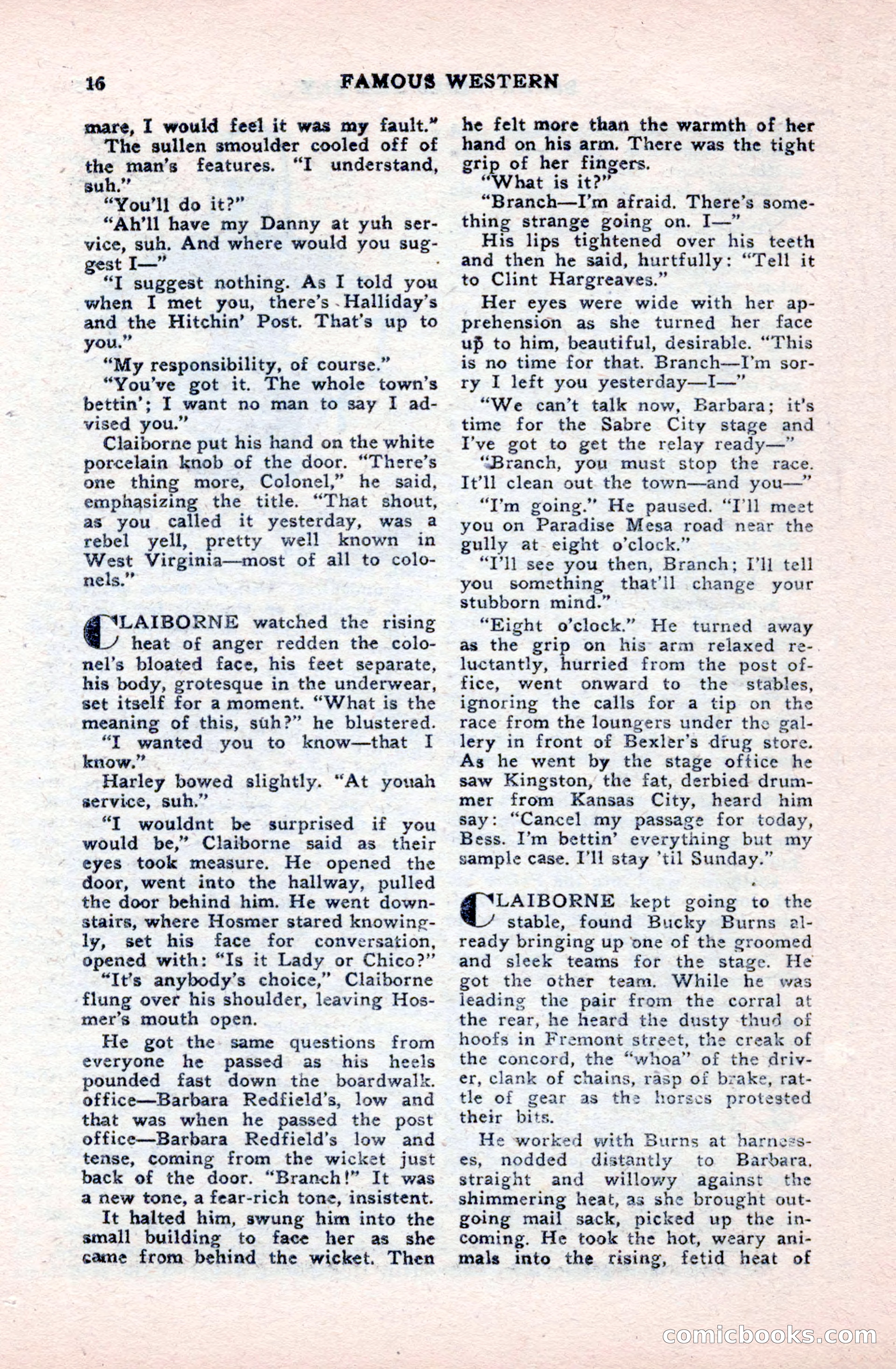 Famous Western, October 1950 — page 16 of 100