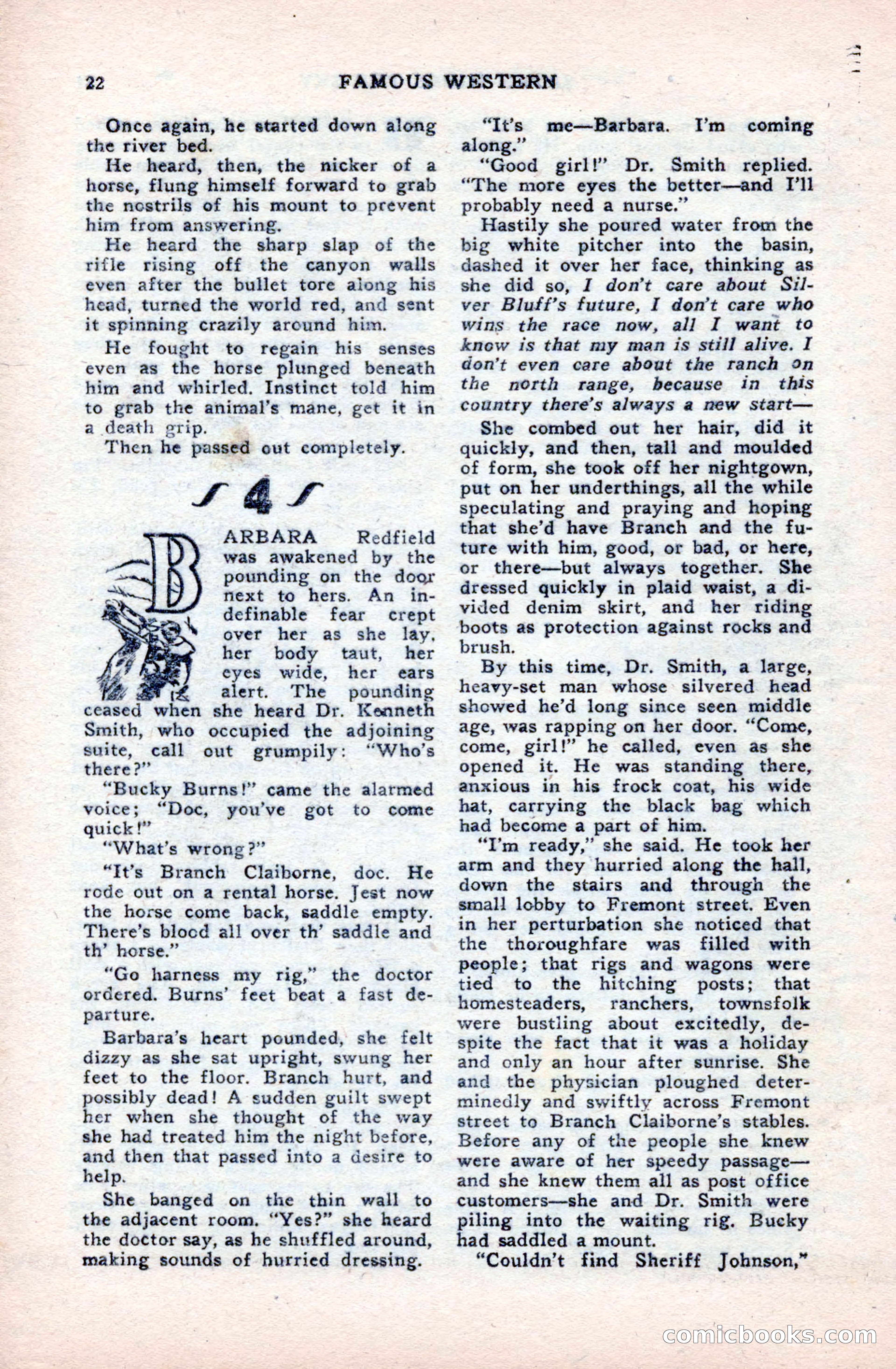 Famous Western, October 1950 — page 22 of 100