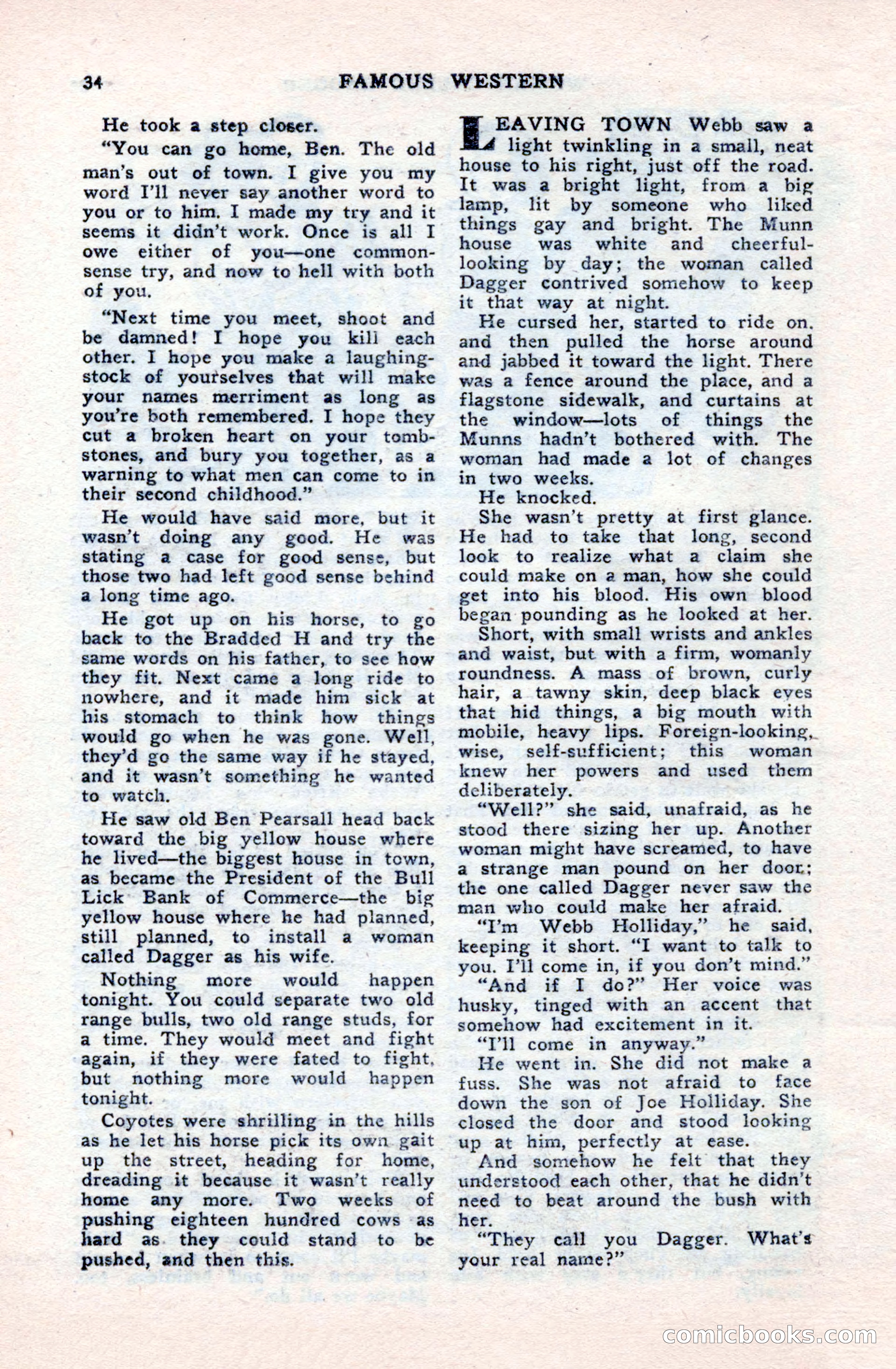 Famous Western, October 1950 — page 34 of 100