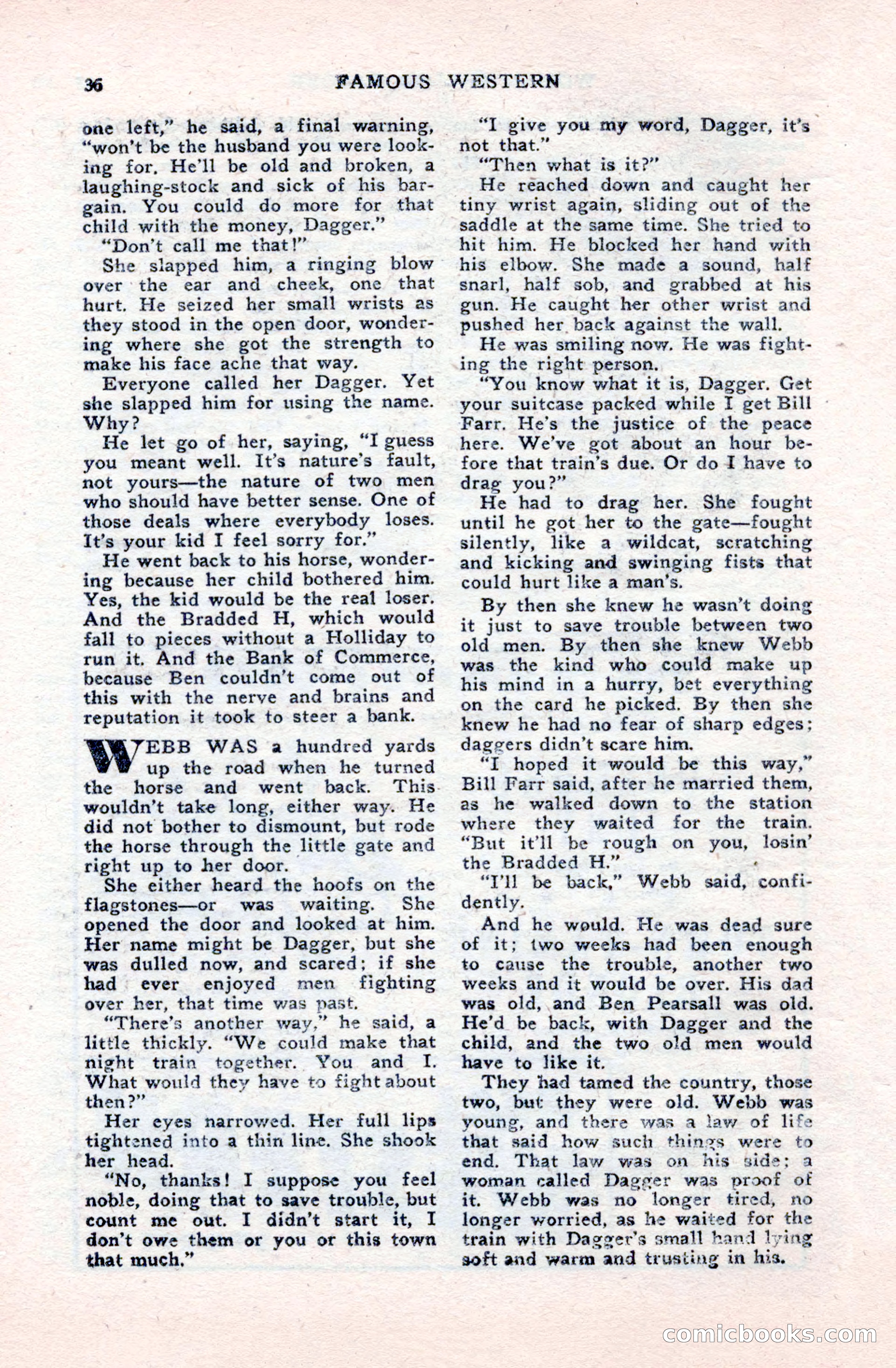 Famous Western, October 1950 — page 36 of 100