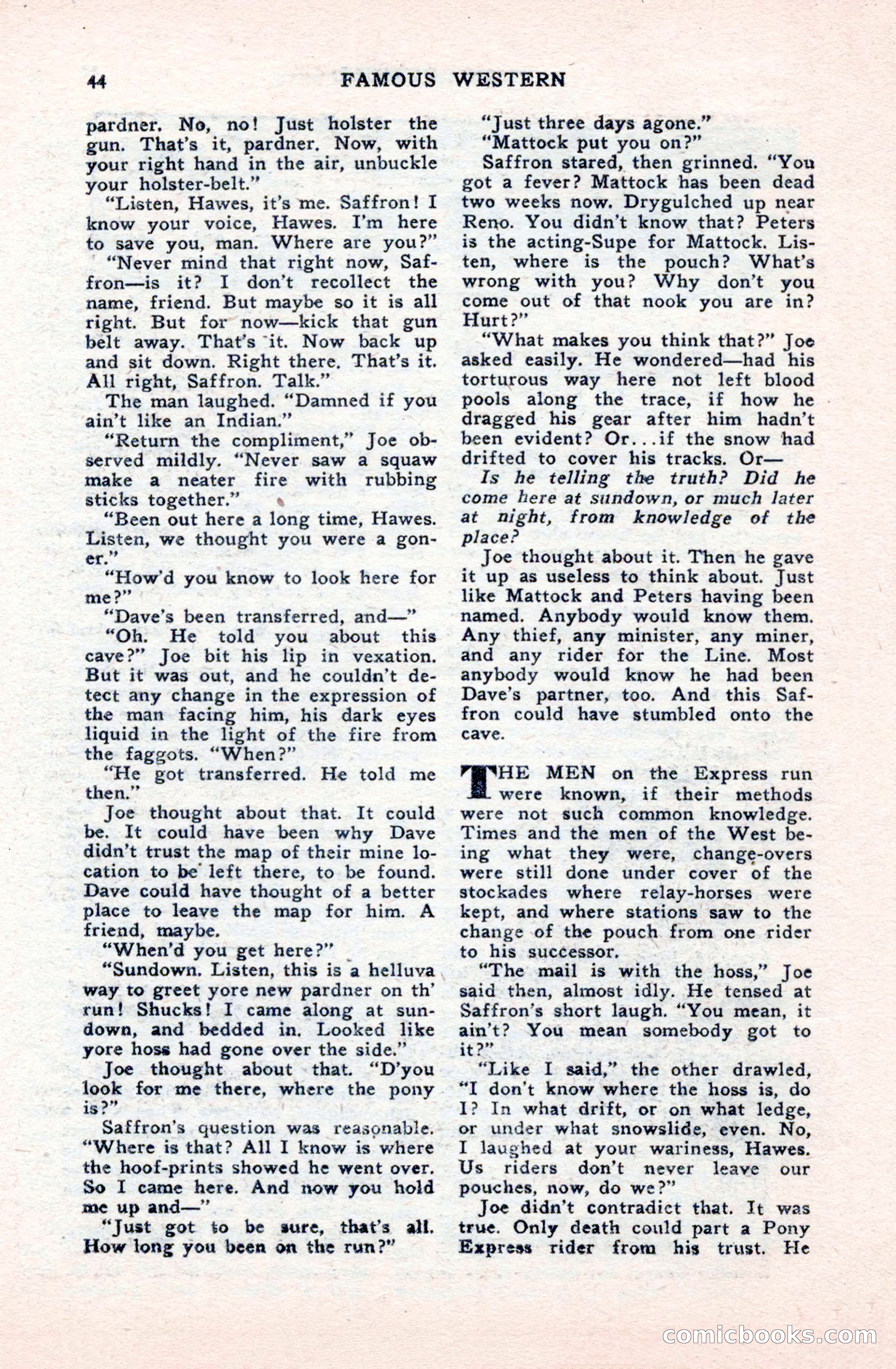 Famous Western, October 1950 — page 44 of 100