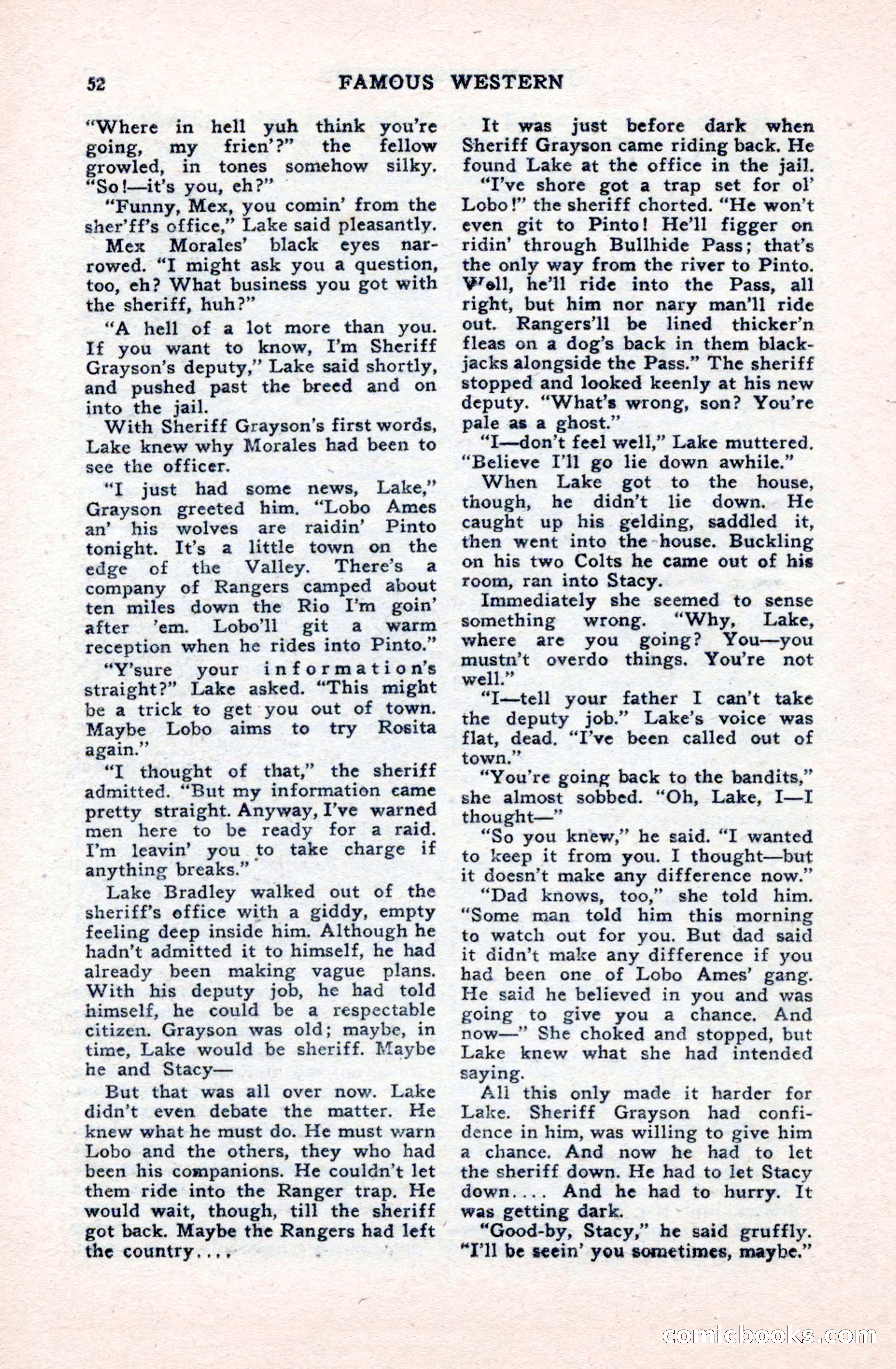 Famous Western, October 1950 — page 52 of 100