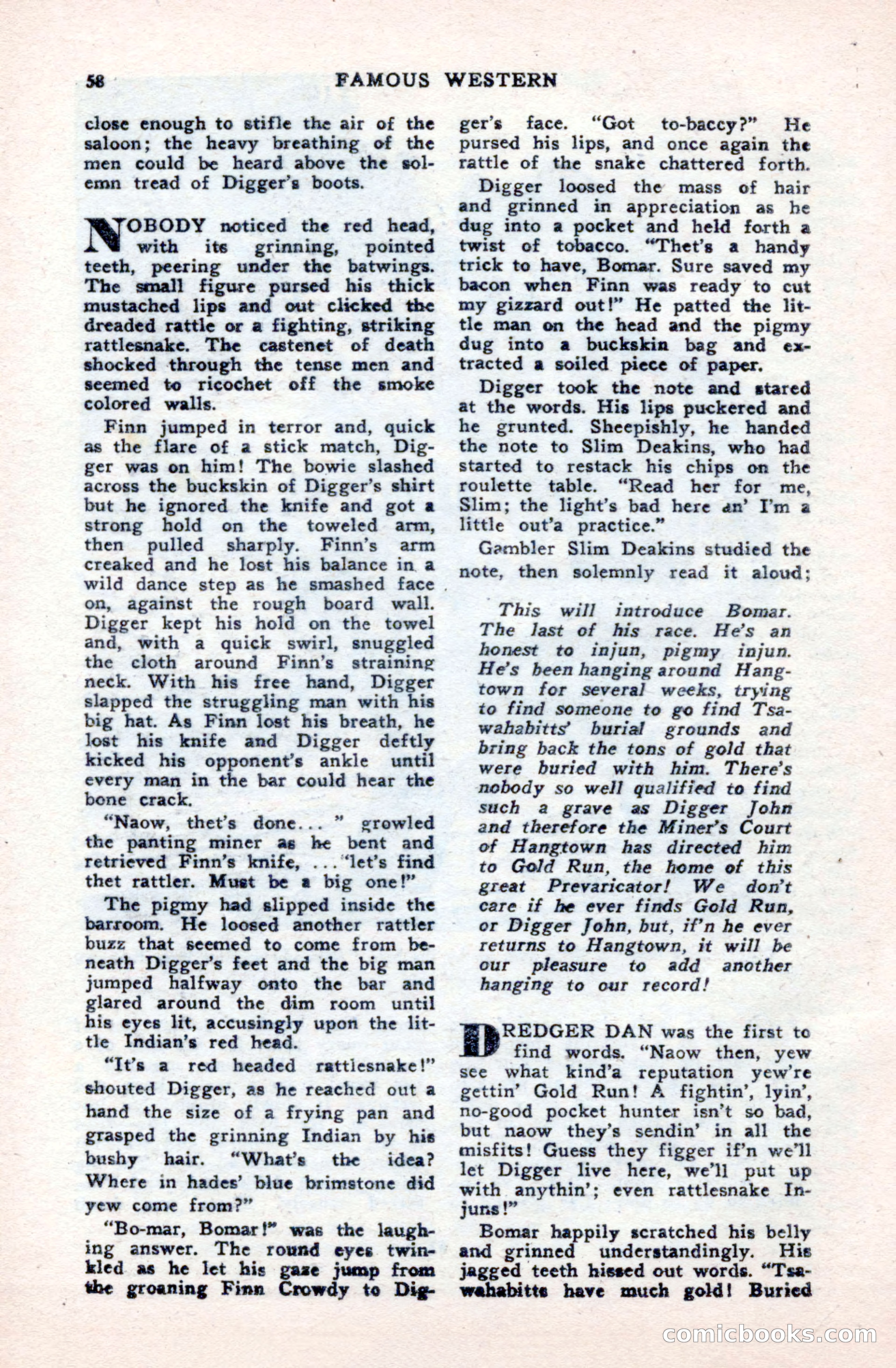 Famous Western, October 1950 — page 58 of 100