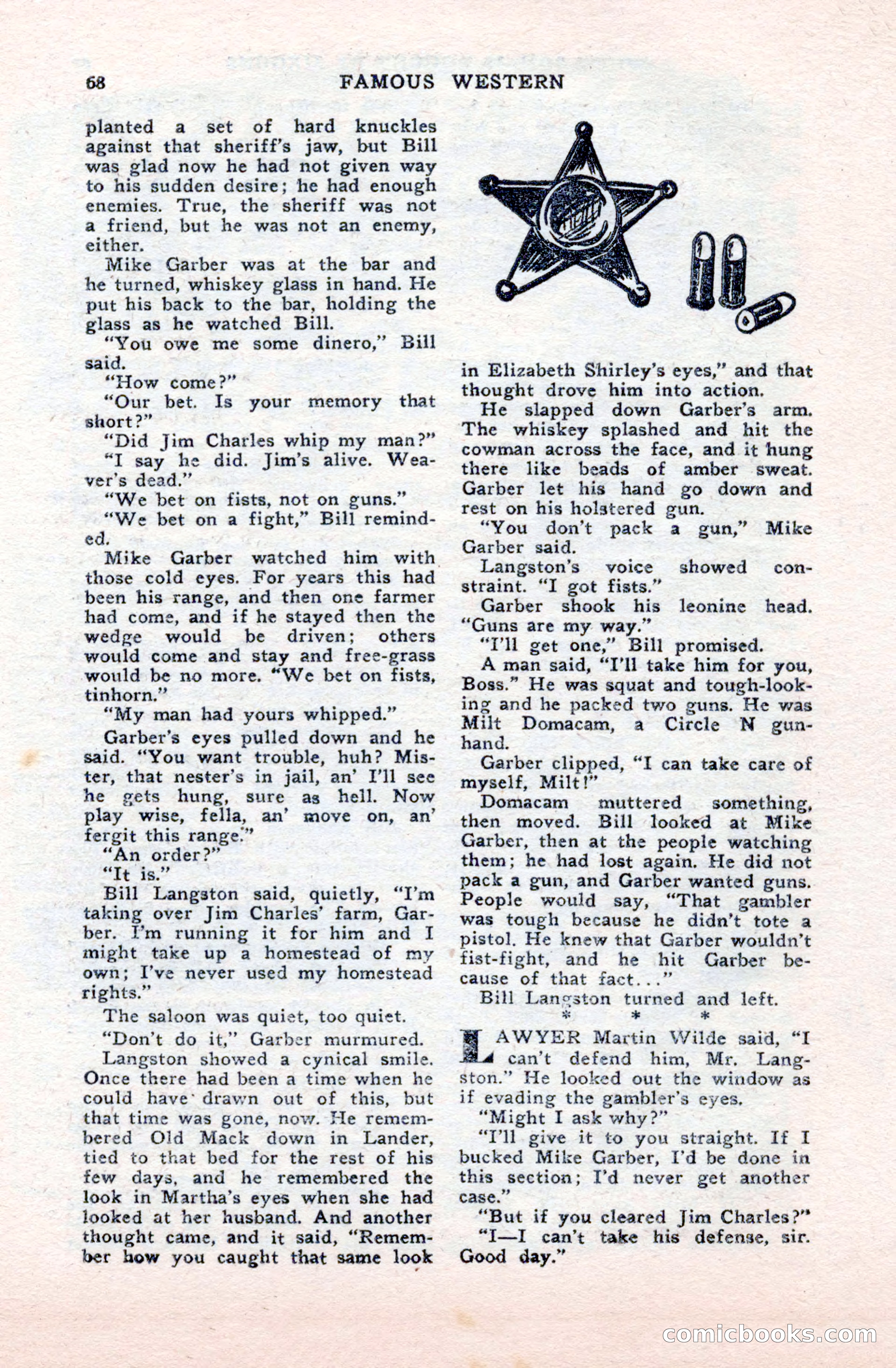 Famous Western, October 1950 — page 68 of 100