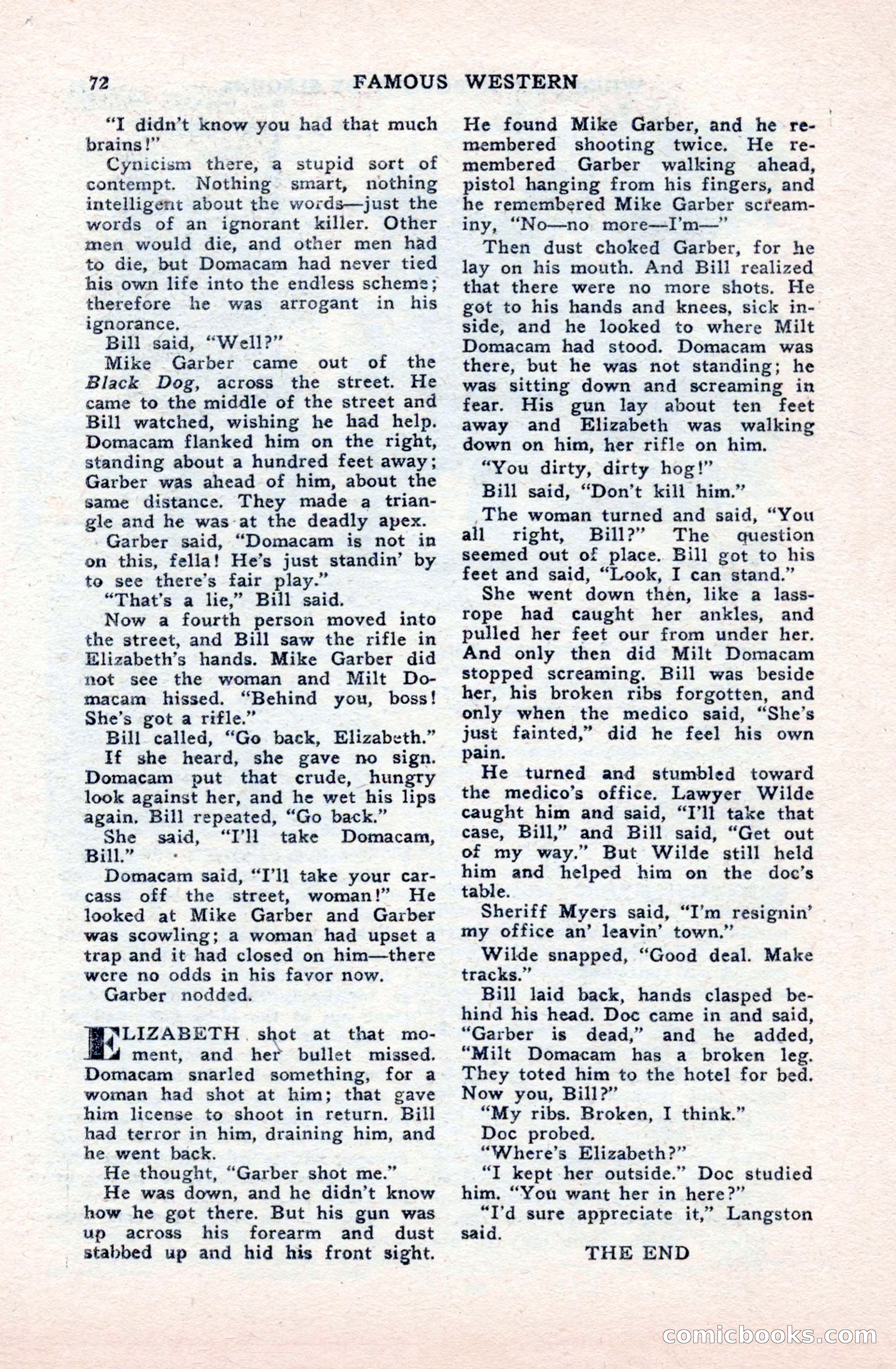 Famous Western, October 1950 — page 72 of 100