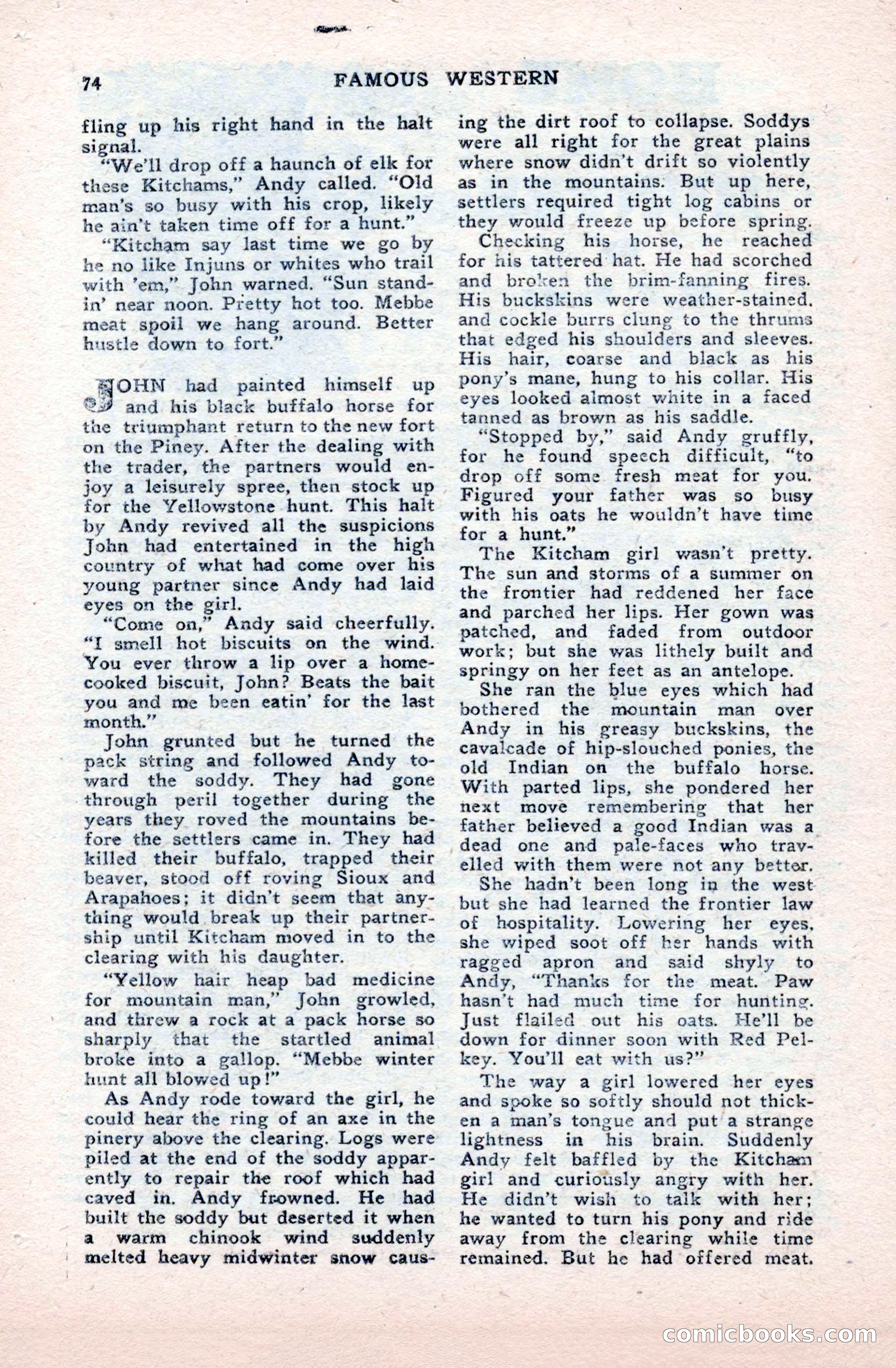 Famous Western, October 1950 — page 74 of 100