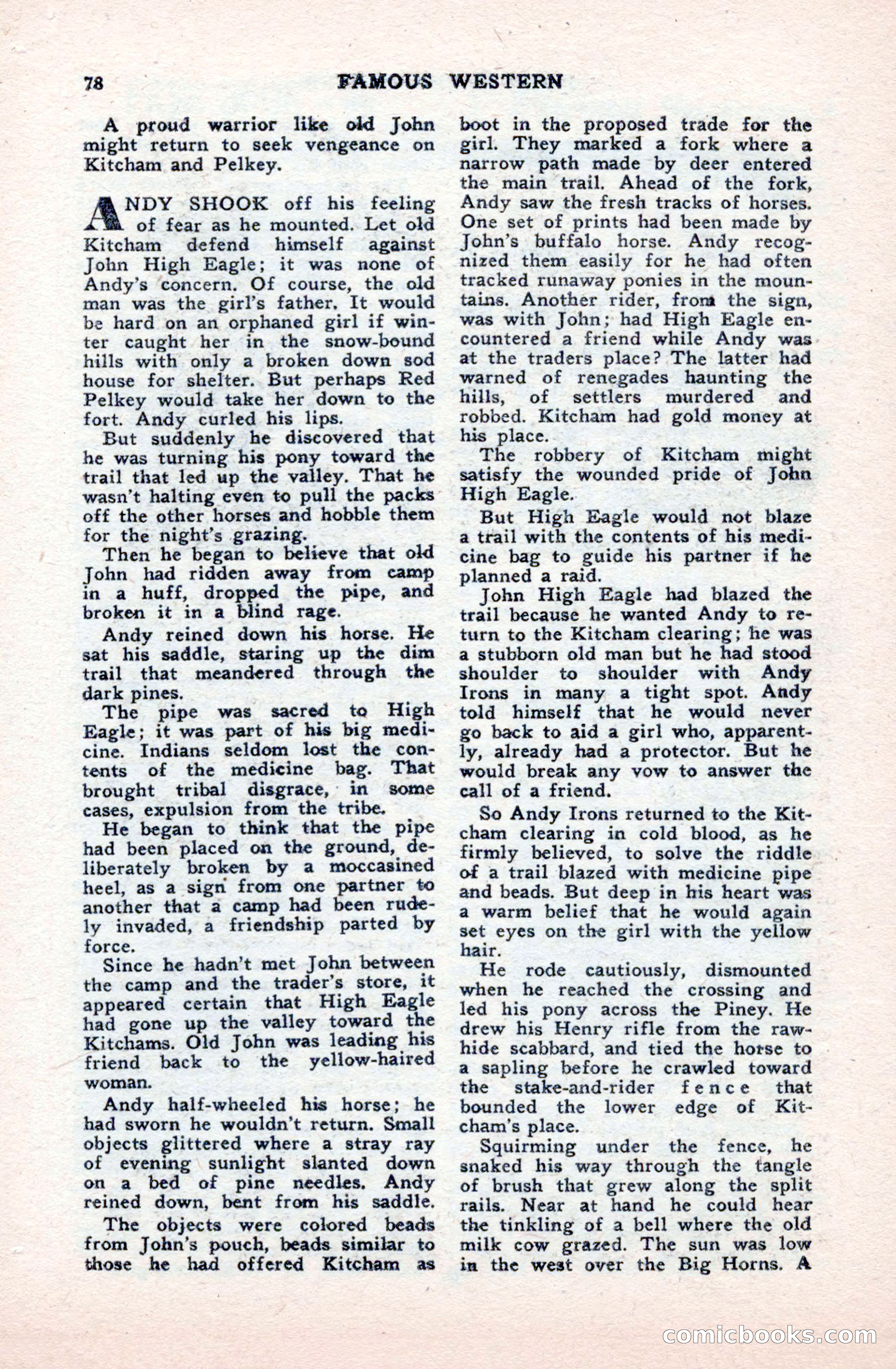Famous Western, October 1950 — page 78 of 100