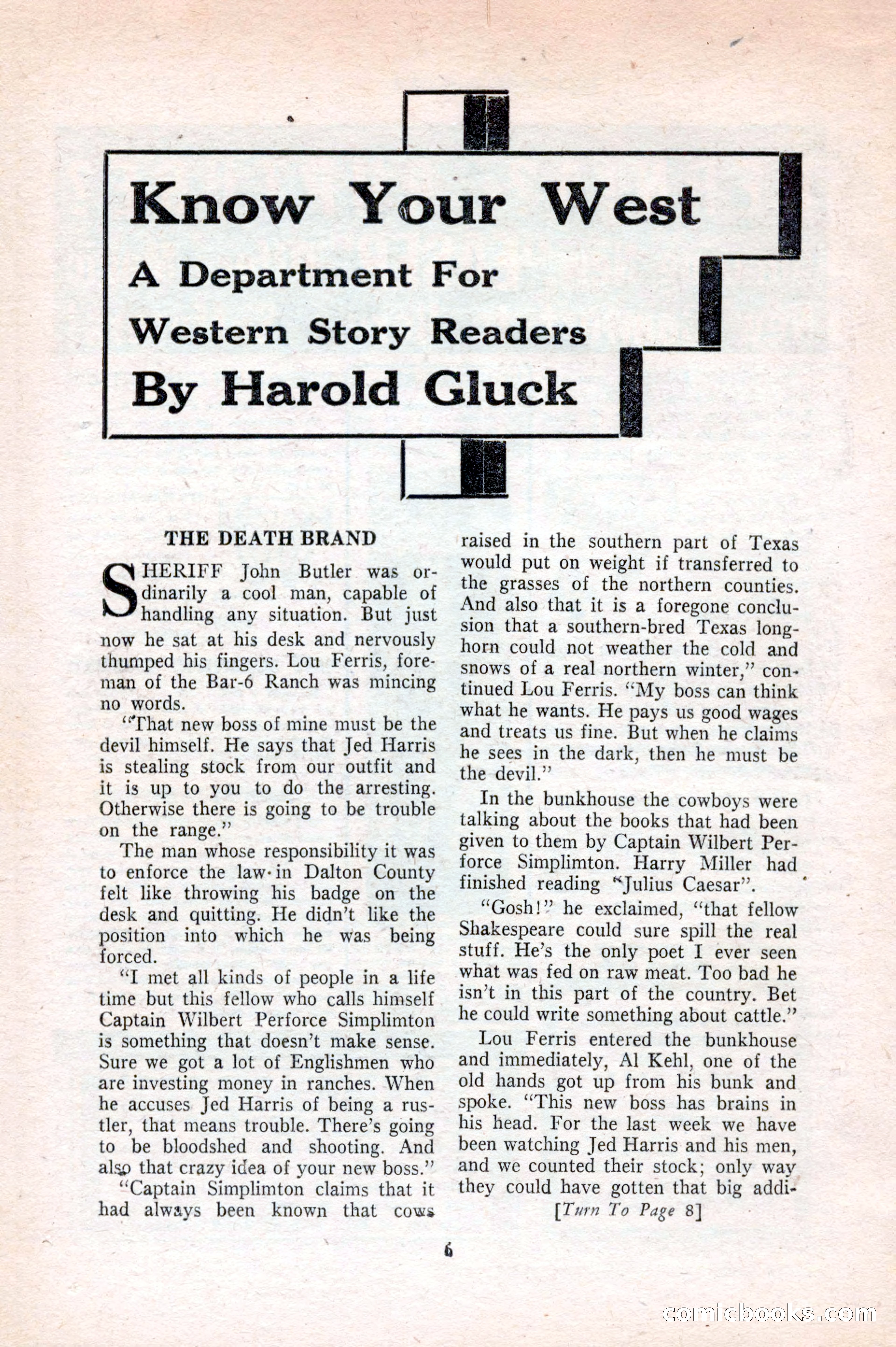 Famous Western, August 1953 — page 6 of 100