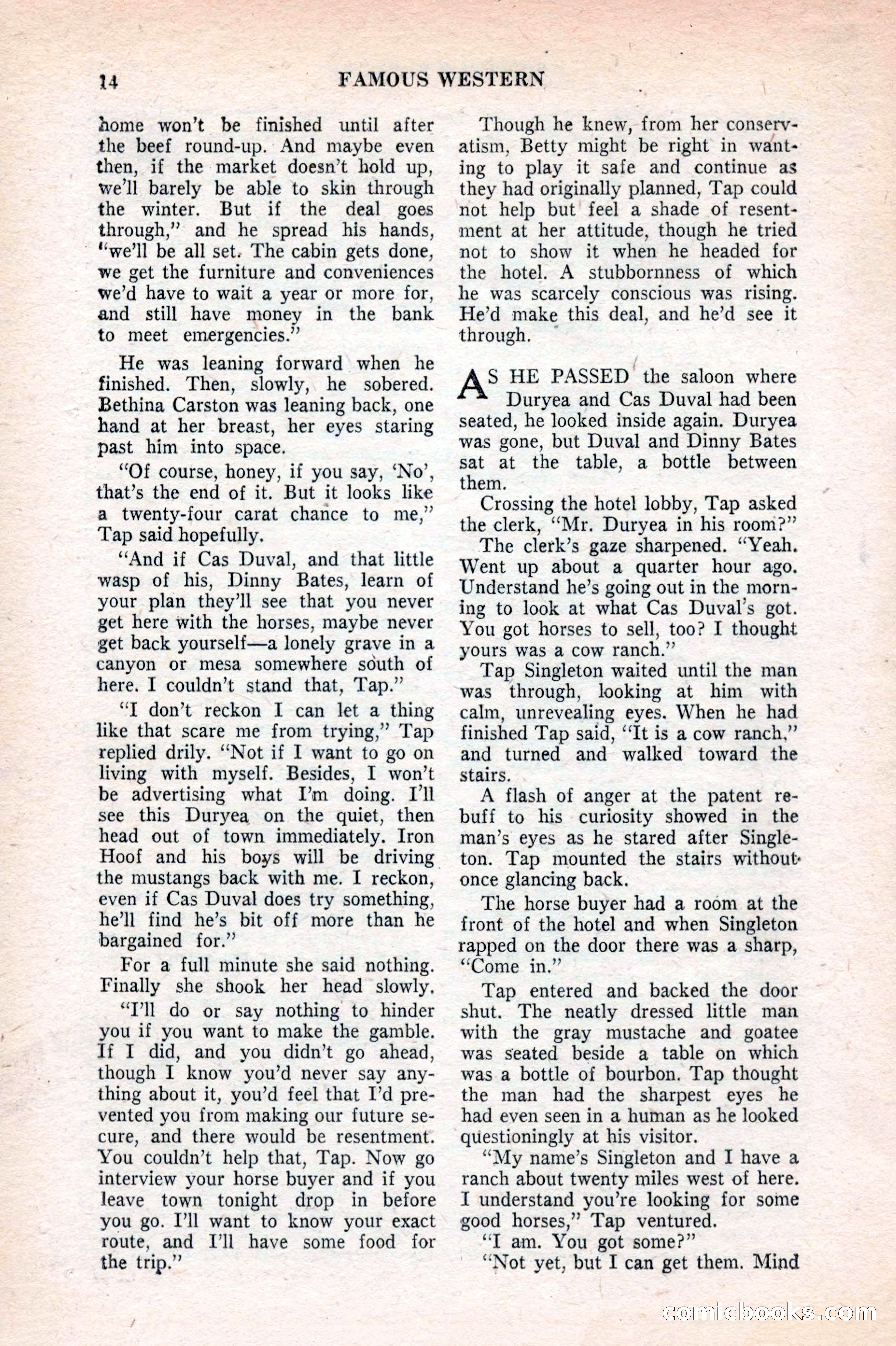 Famous Western, August 1953 — page 14 of 100