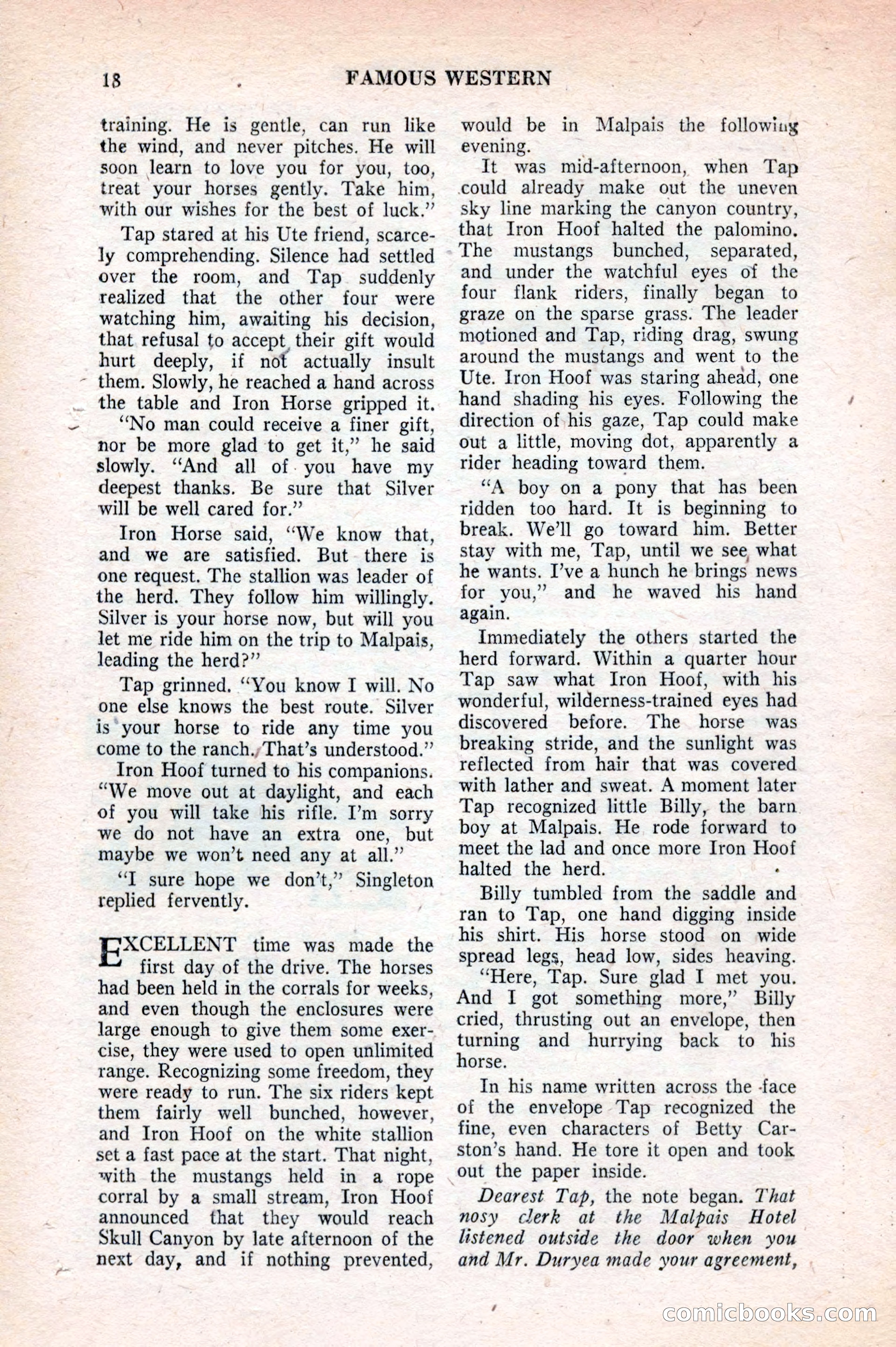 Famous Western, August 1953 — page 18 of 100
