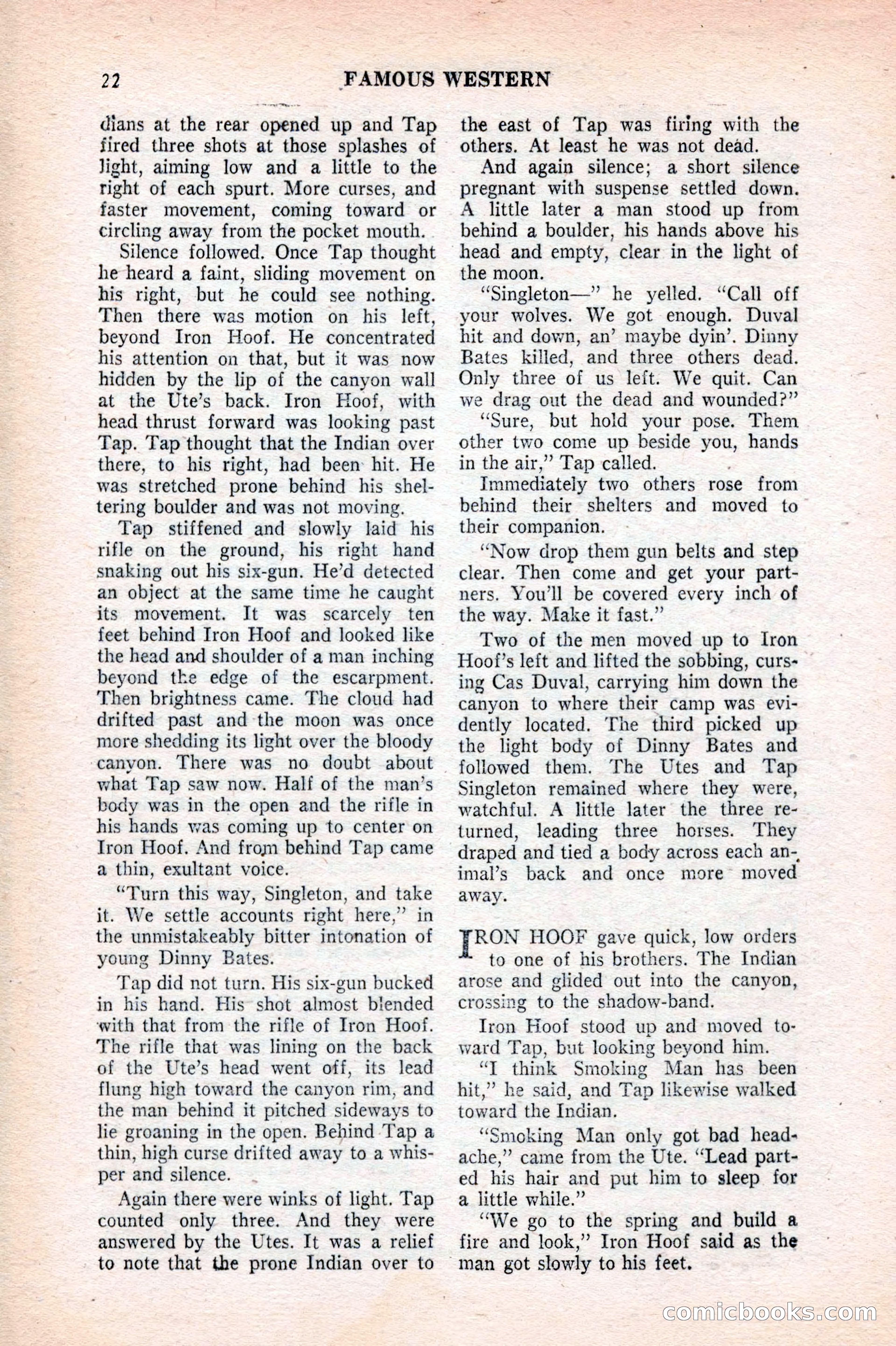 Famous Western, August 1953 — page 22 of 100