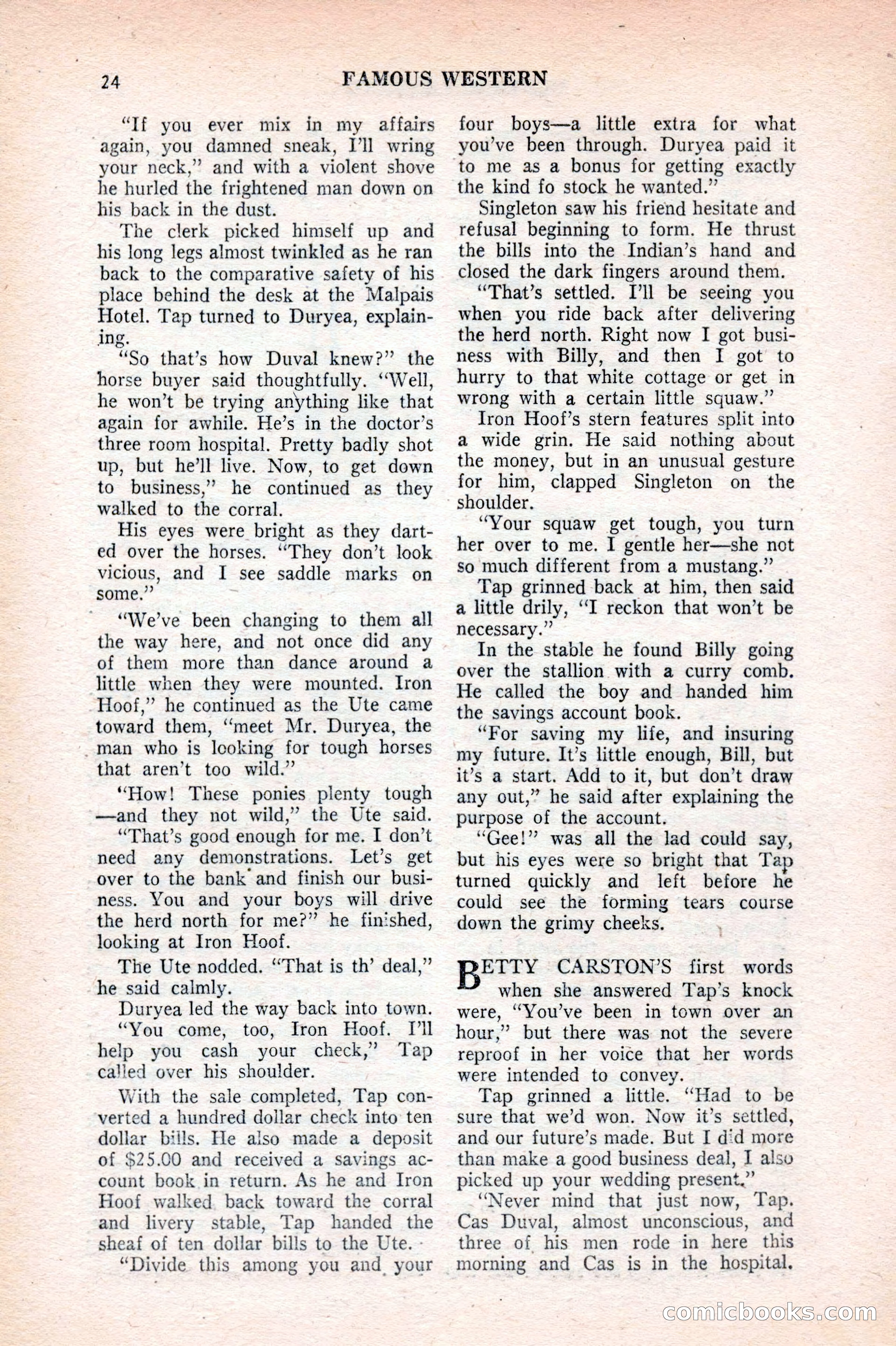 Famous Western, August 1953 — page 24 of 100