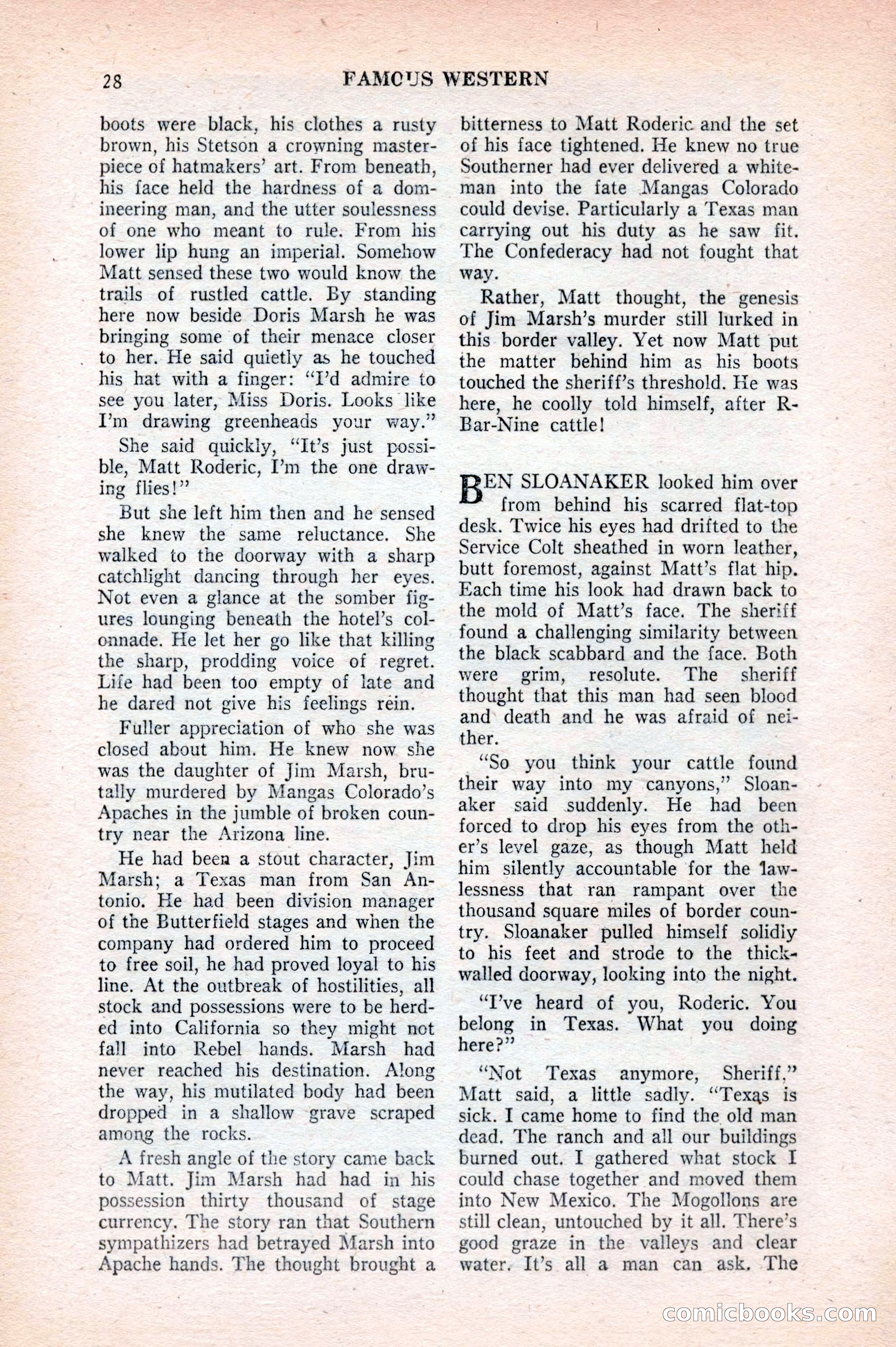 Famous Western, August 1953 — page 28 of 100
