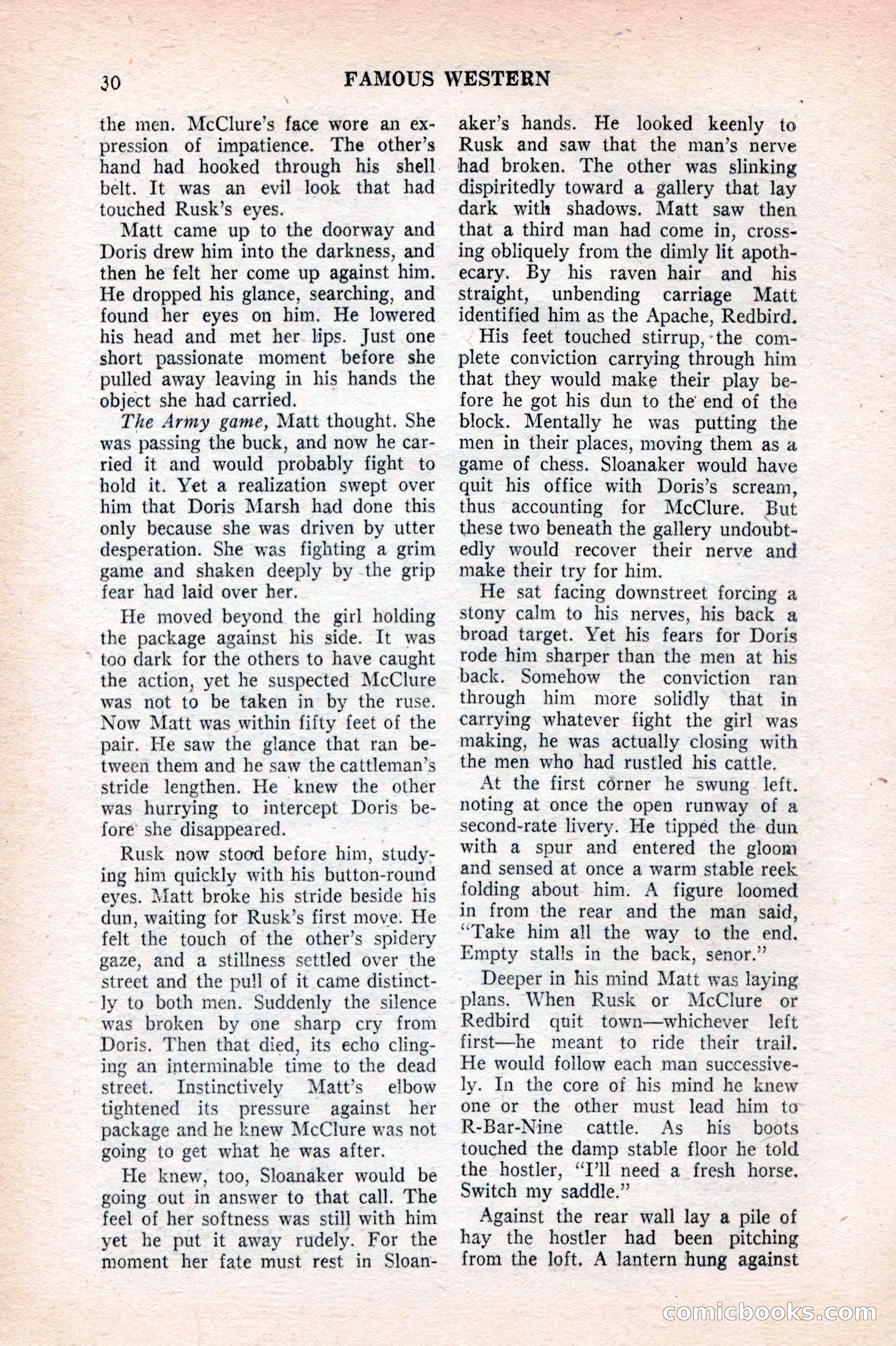 Famous Western, August 1953 — page 30 of 100