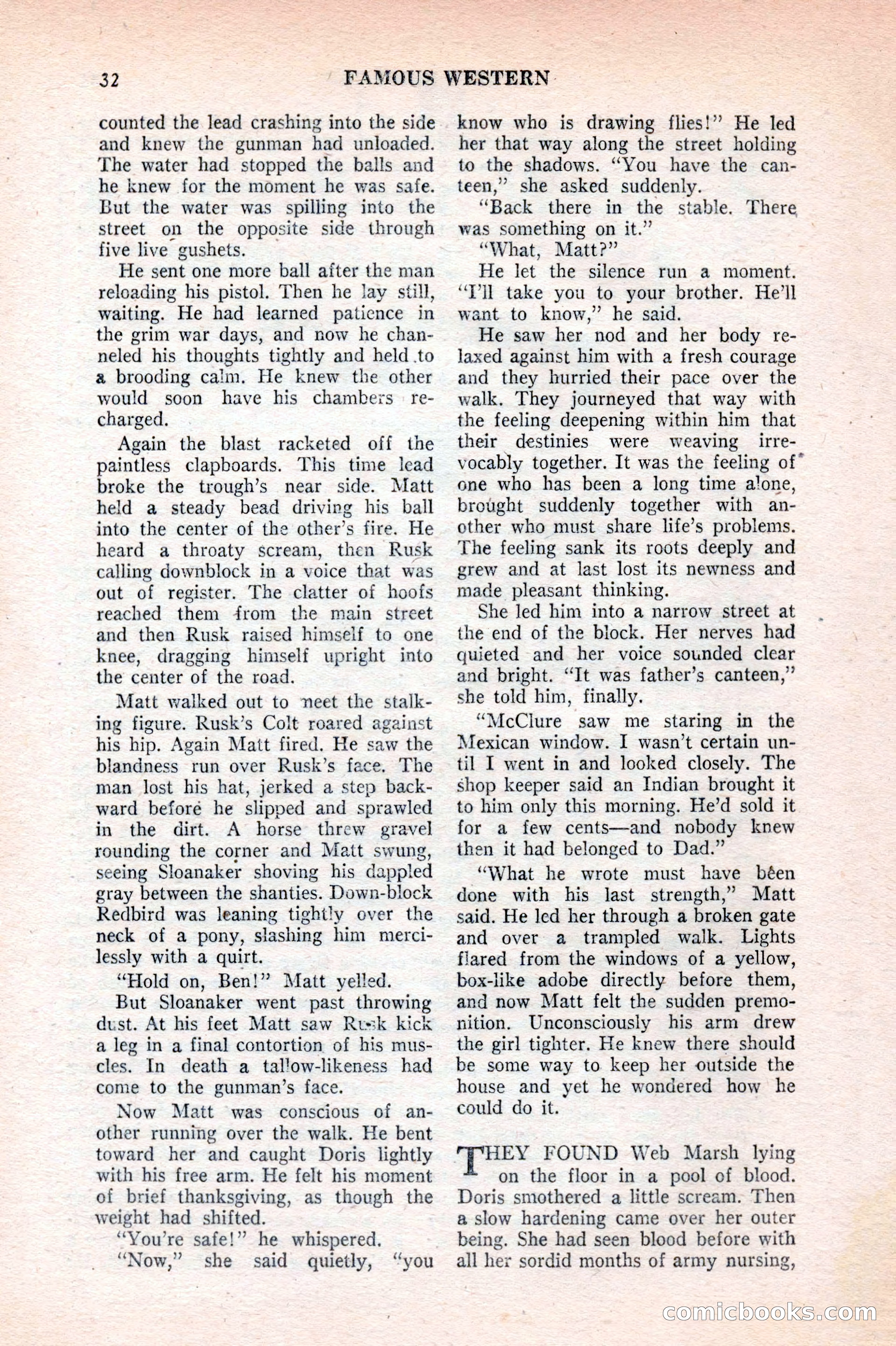 Famous Western, August 1953 — page 32 of 100