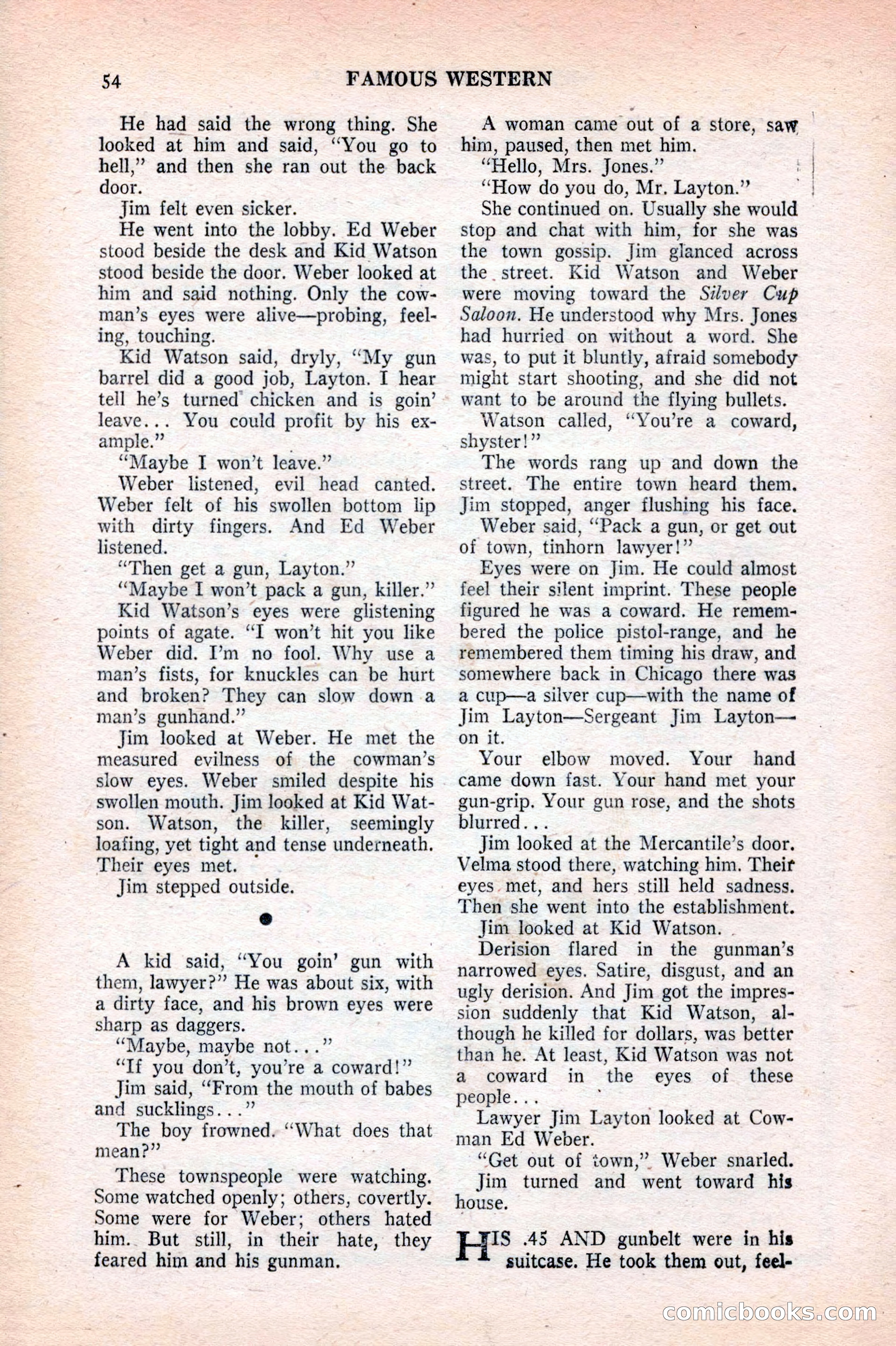 Famous Western, August 1953 — page 54 of 100