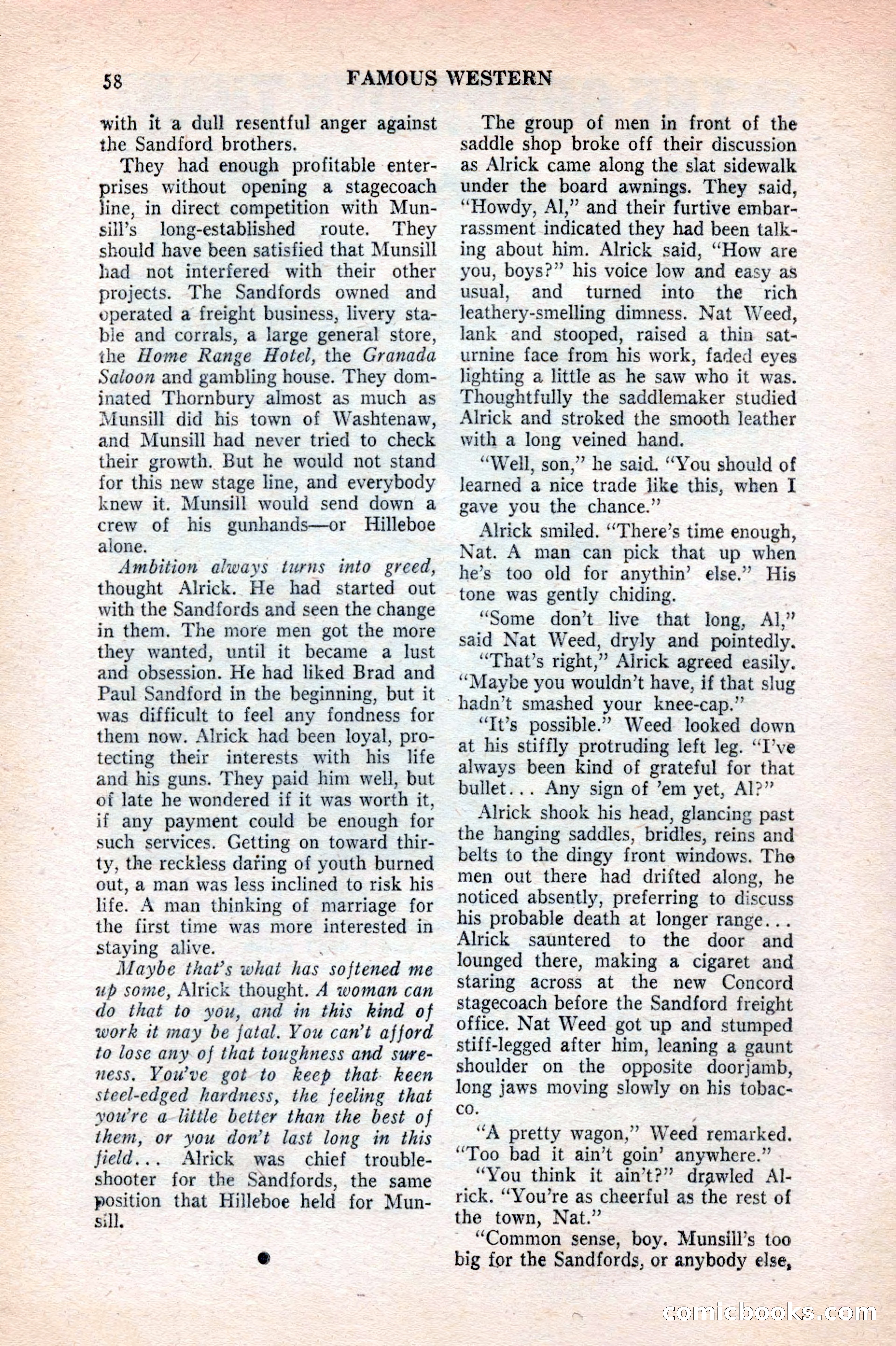 Famous Western, August 1953 — page 58 of 100