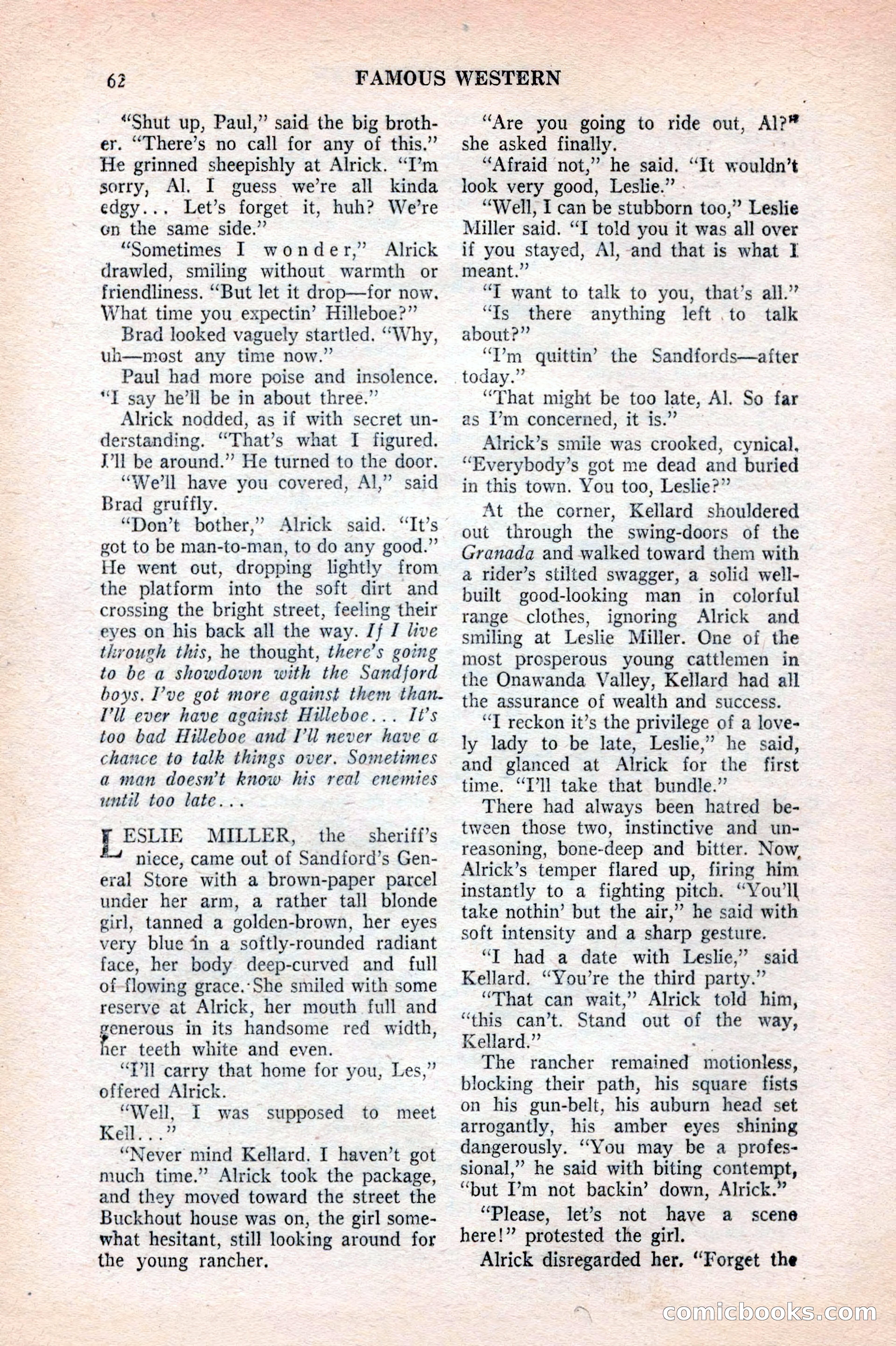 Famous Western, August 1953 — page 62 of 100