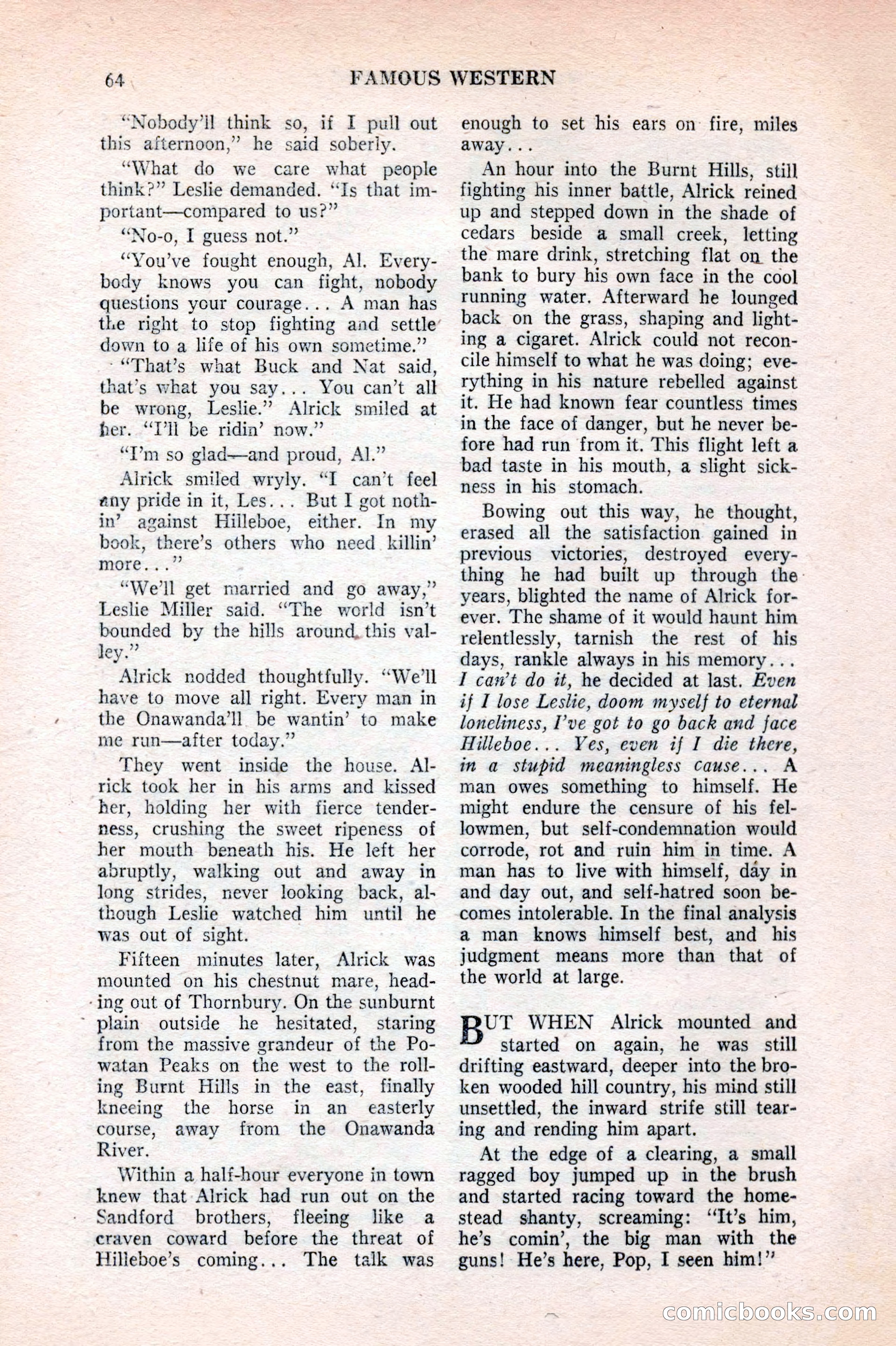 Famous Western, August 1953 — page 64 of 100