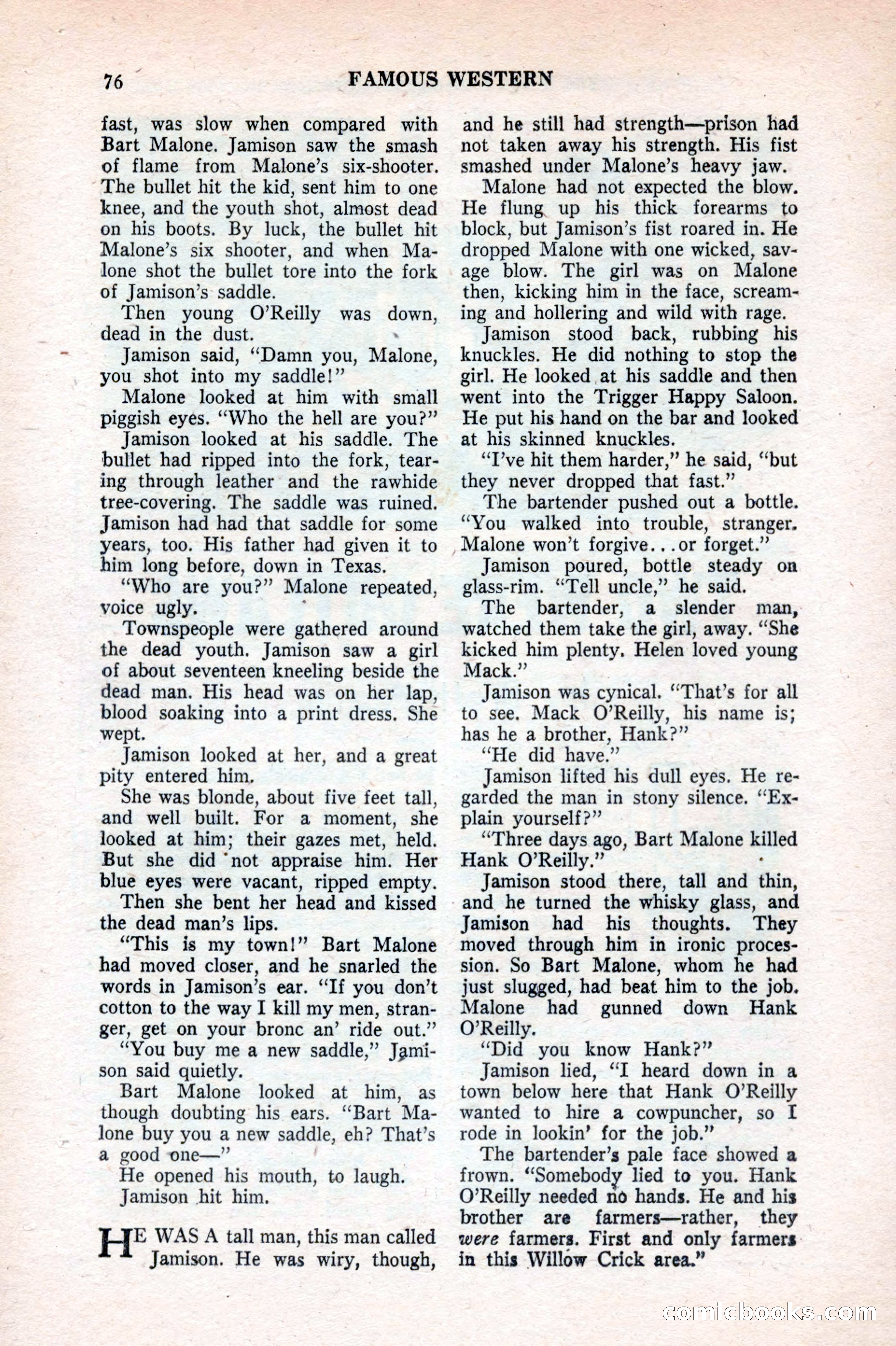 Famous Western, August 1953 — page 76 of 100