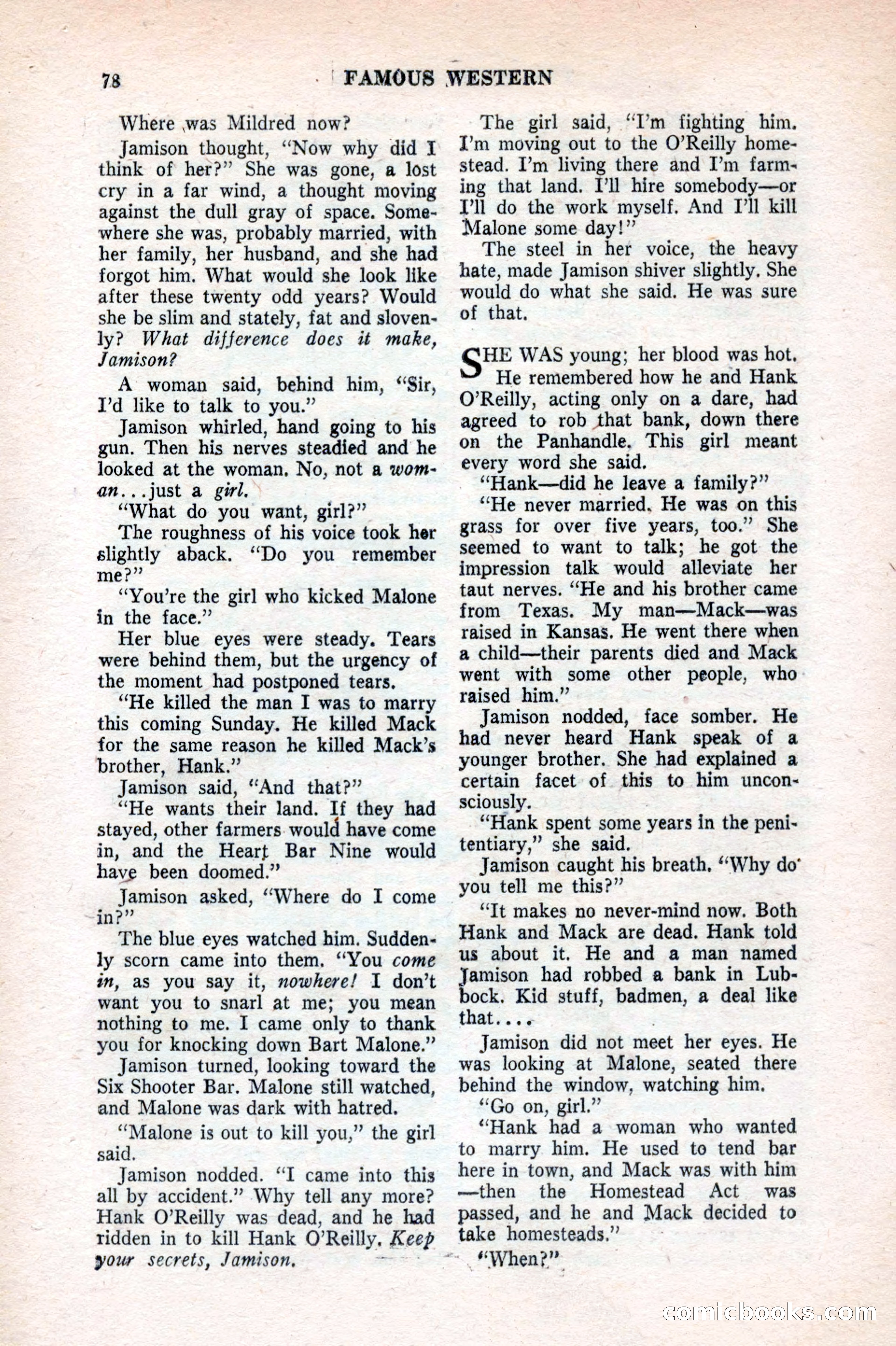 Famous Western, August 1953 — page 78 of 100