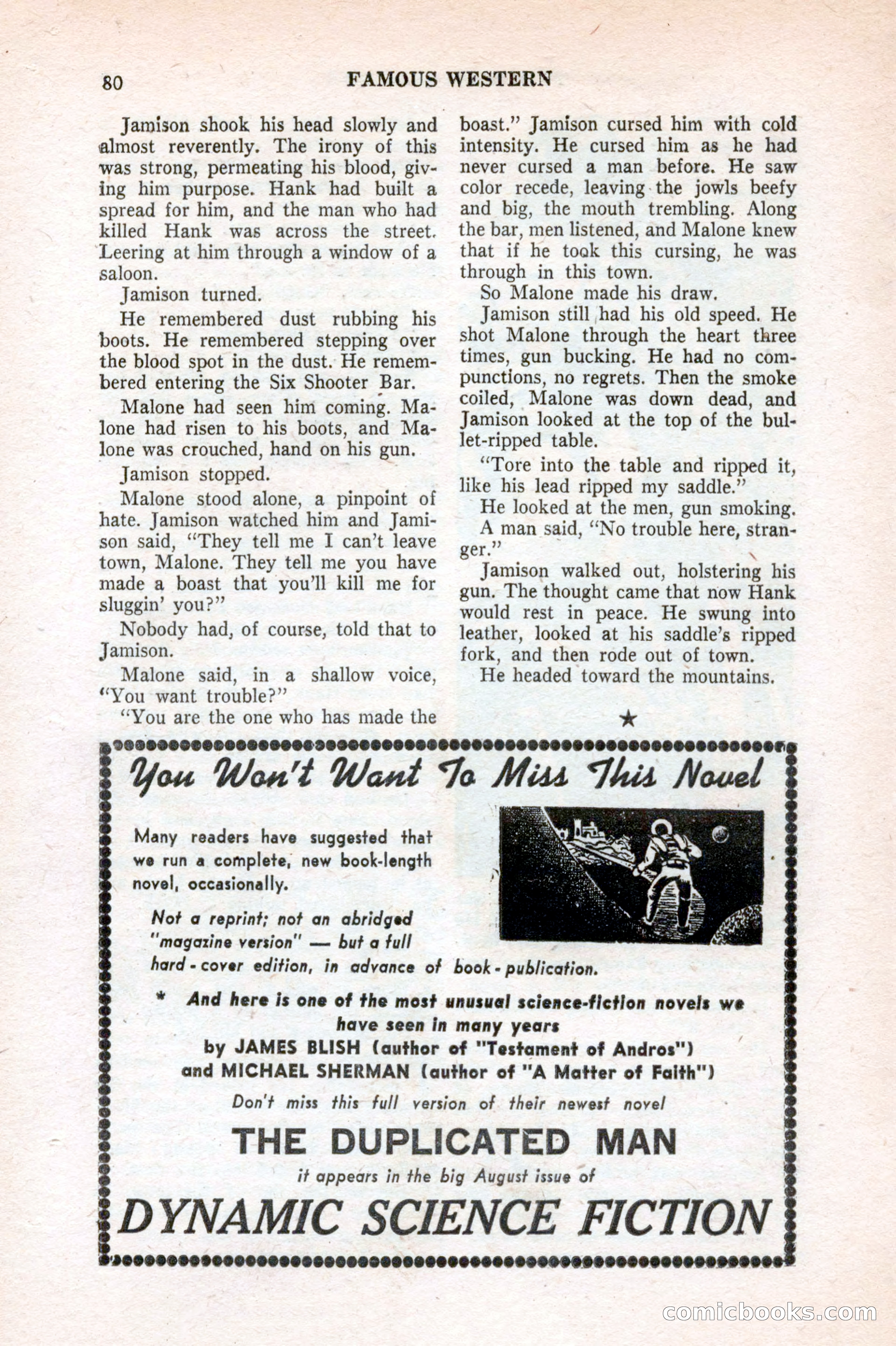 Famous Western, August 1953 — page 80 of 100