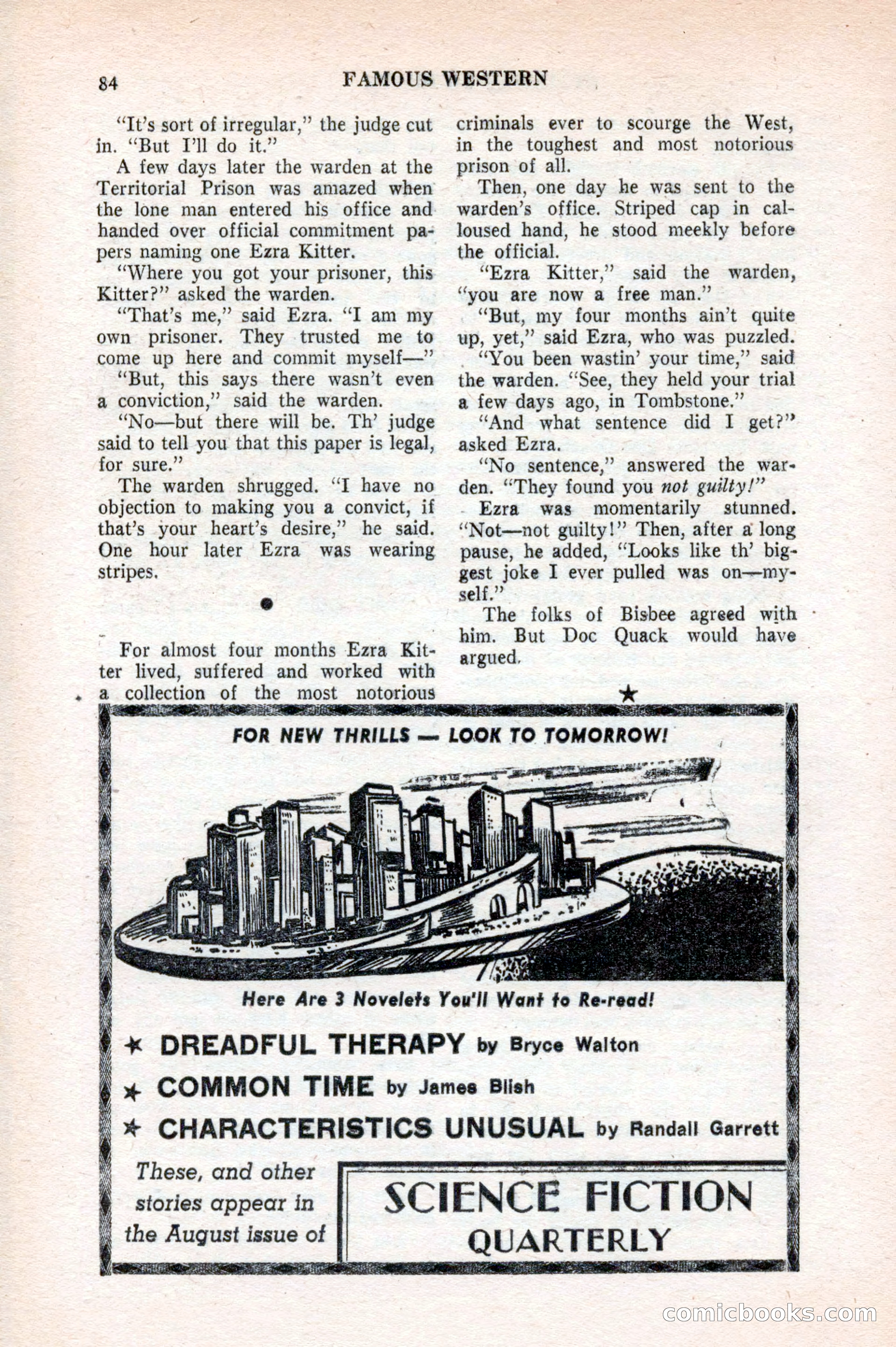 Famous Western, August 1953 — page 84 of 100