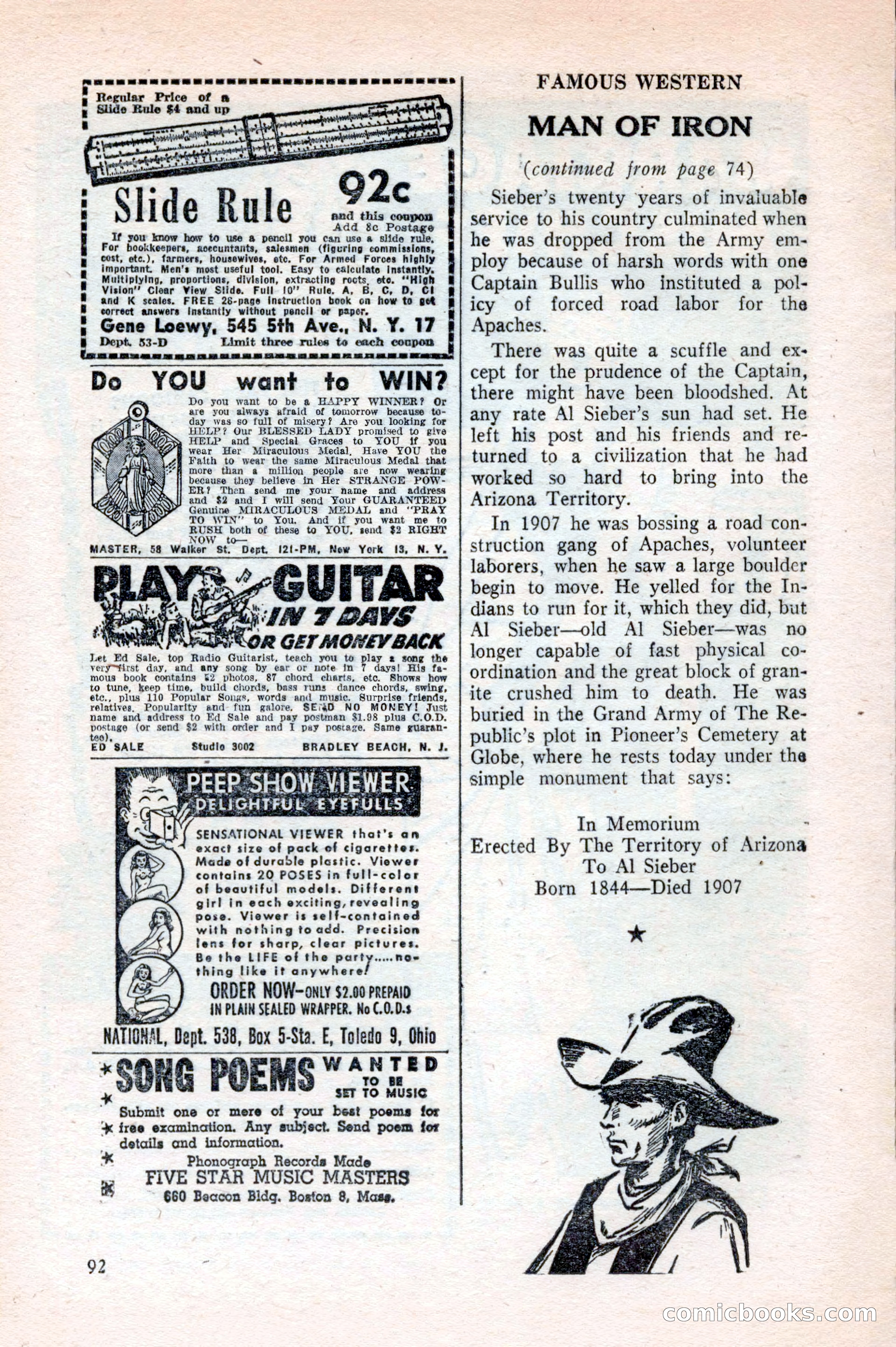 Famous Western, August 1953 — page 92 of 100