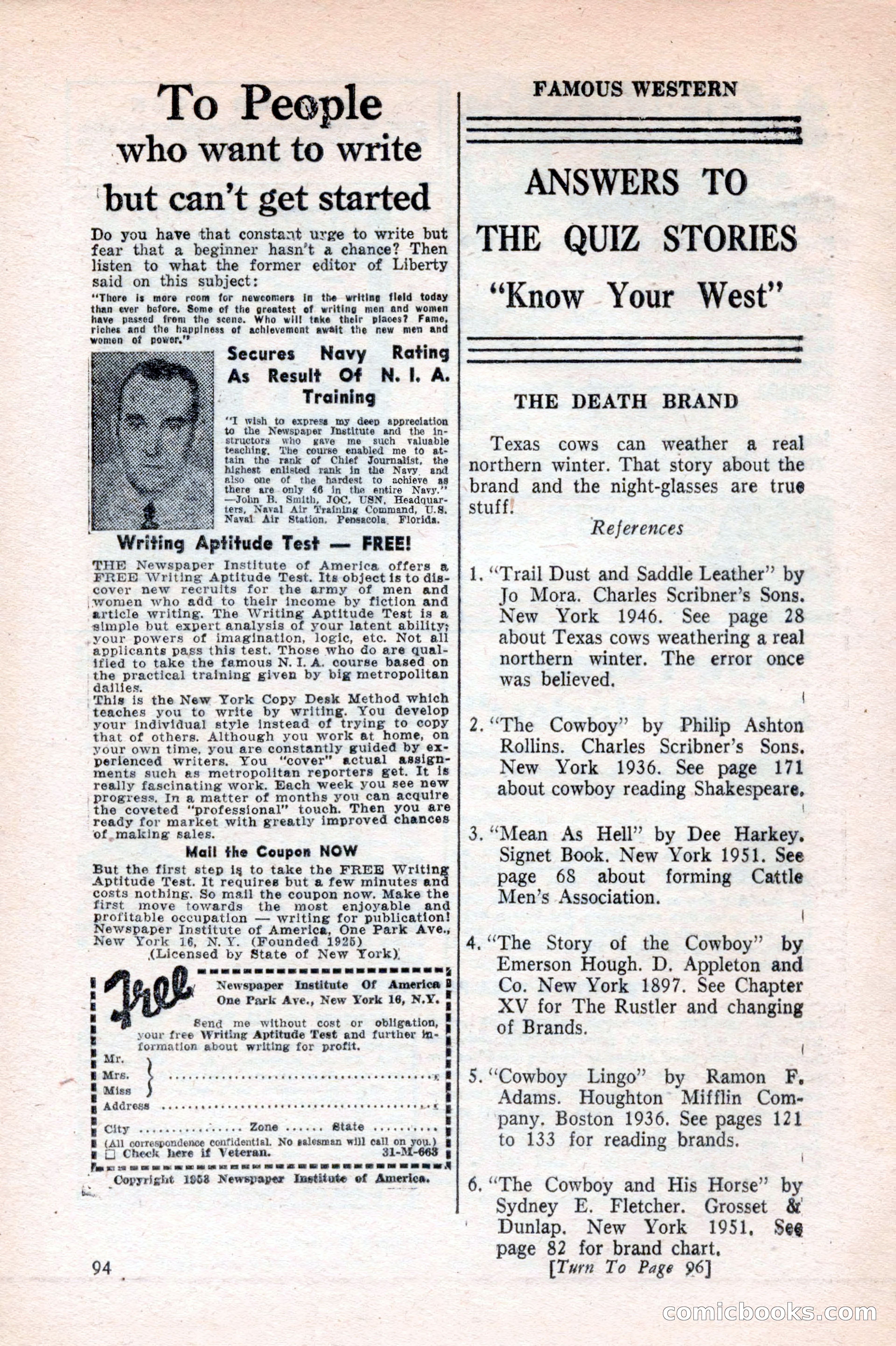 Famous Western, August 1953 — page 94 of 100
