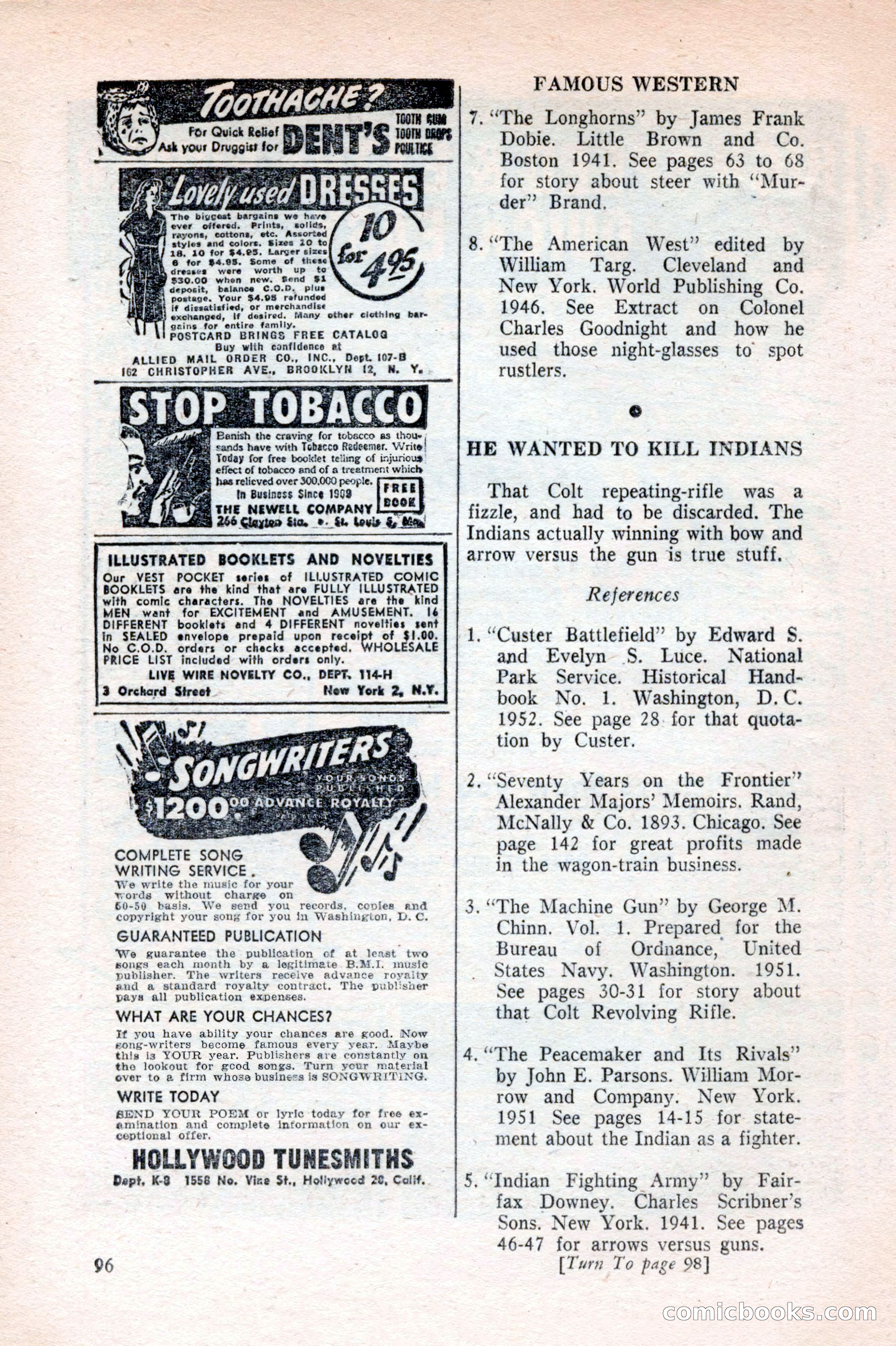Famous Western, August 1953 — page 96 of 100