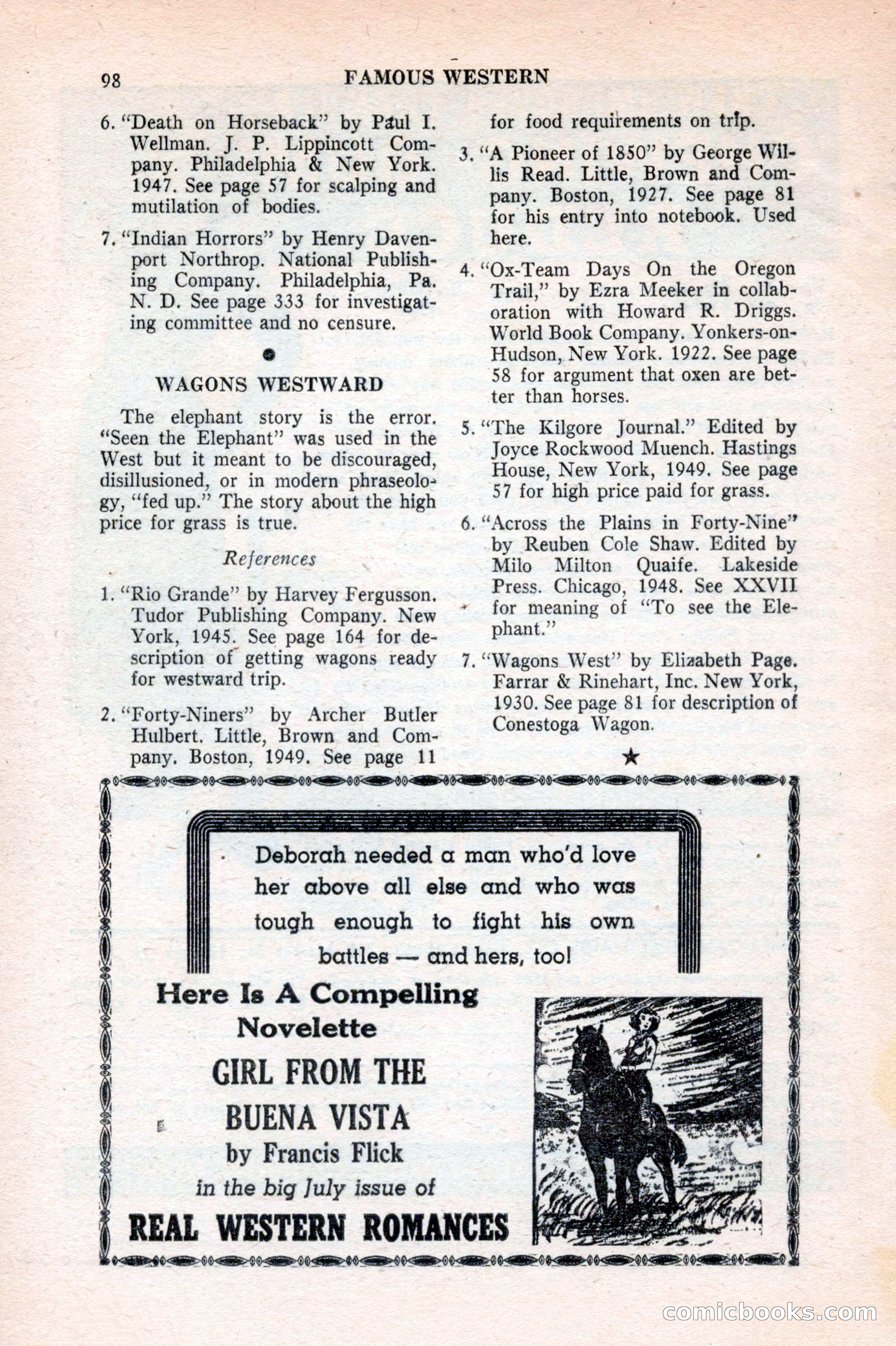 Famous Western, August 1953 — page 98 of 100