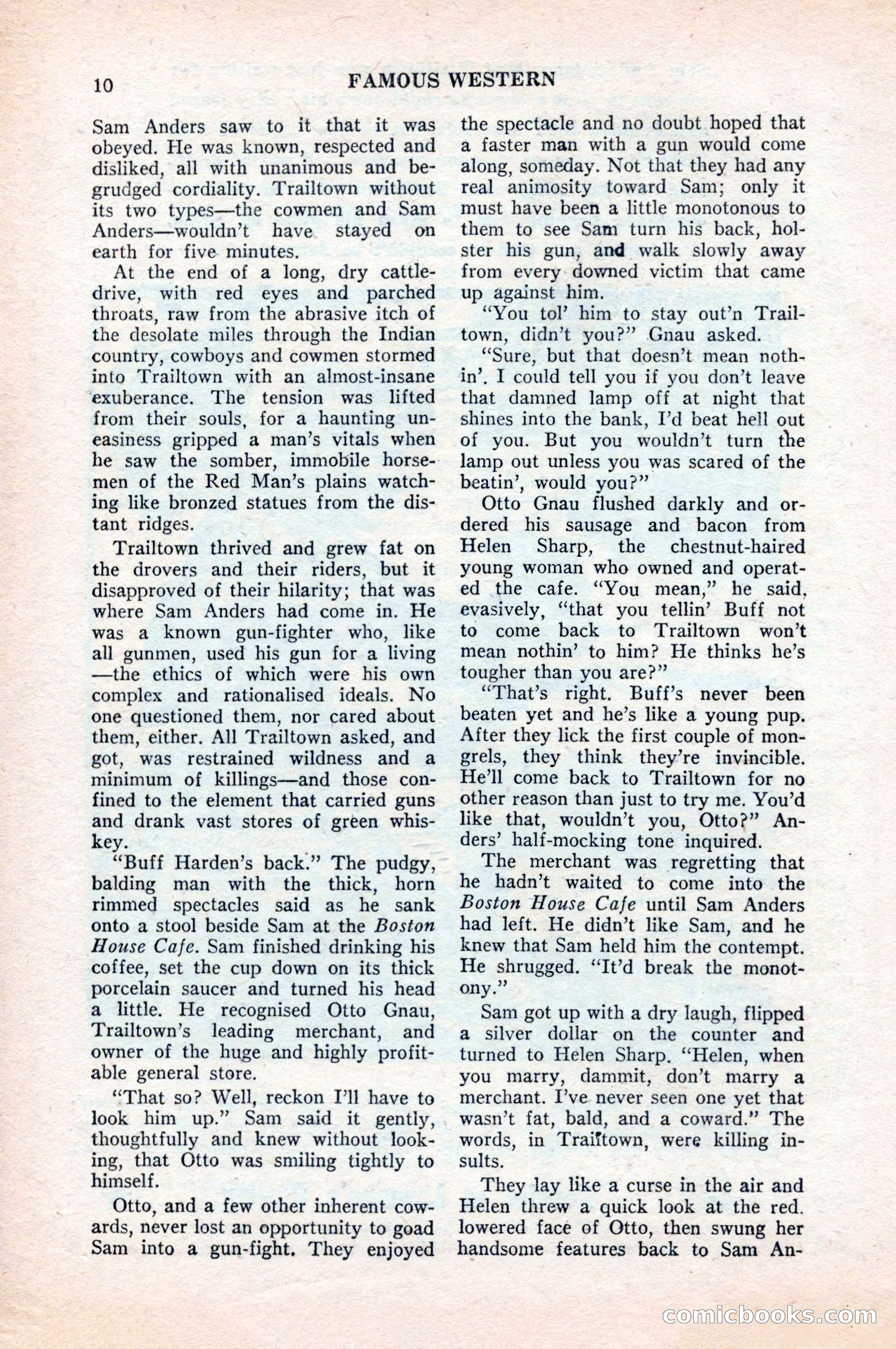 Famous Western, August 1954 — page 10 of 100